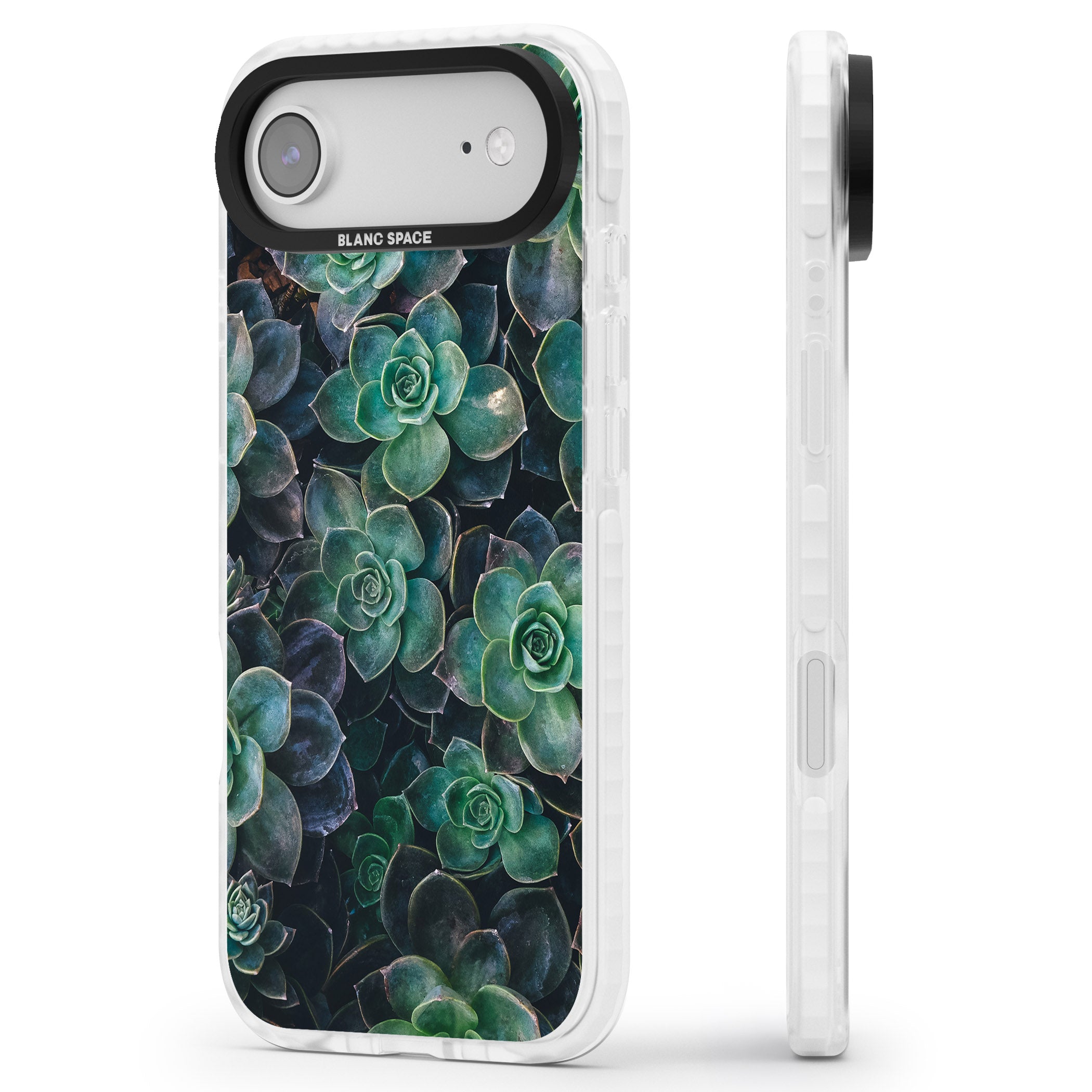 Succulent Bloom Botanical iPhone 17 Air Impact Clear Phone Case Side Profile