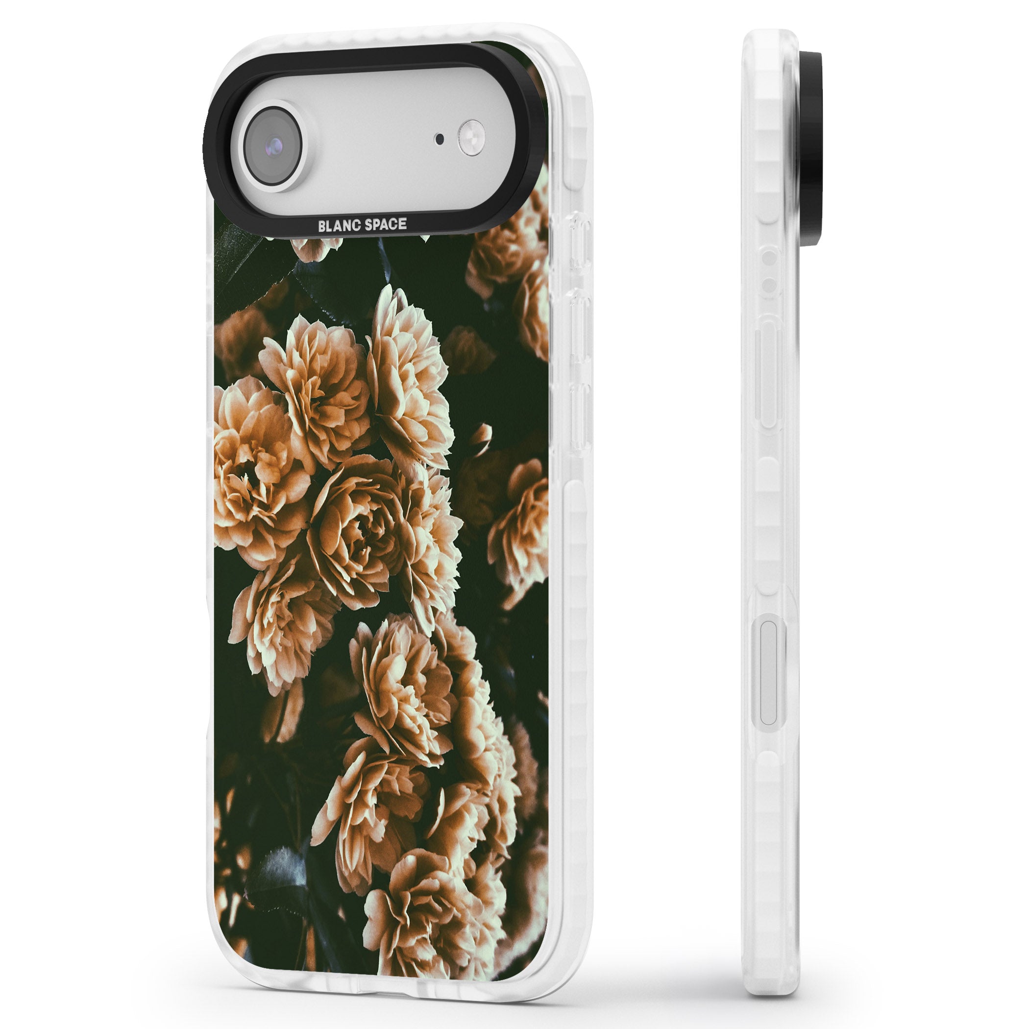 Moody Peony iPhone 17 Air Impact Clear Phone Case Side Profile