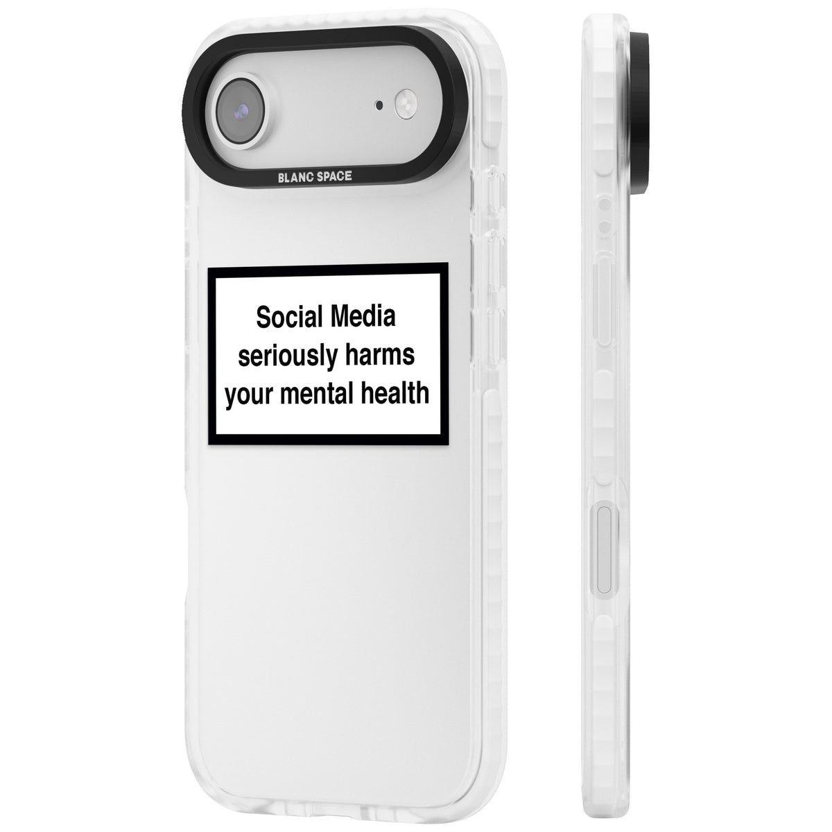 Social Media Harms iPhone Air Impact Clear Phone Case side