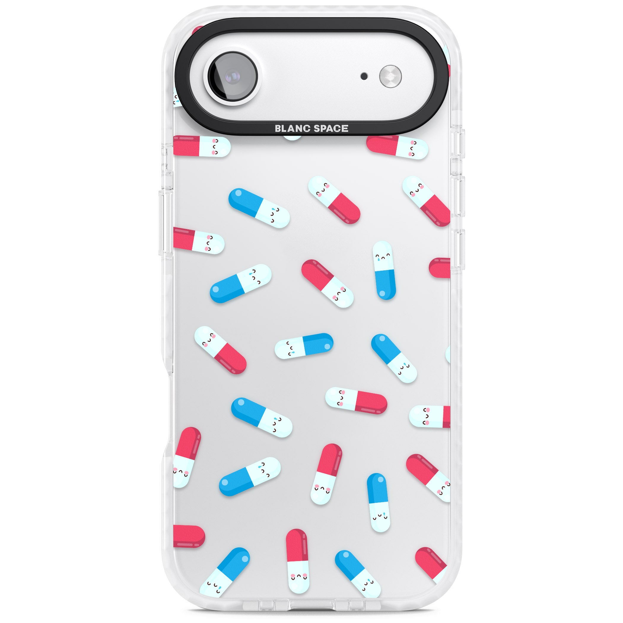 Kawaii Pill Pattern iPhone 17 Air Impact Clear Phone Case