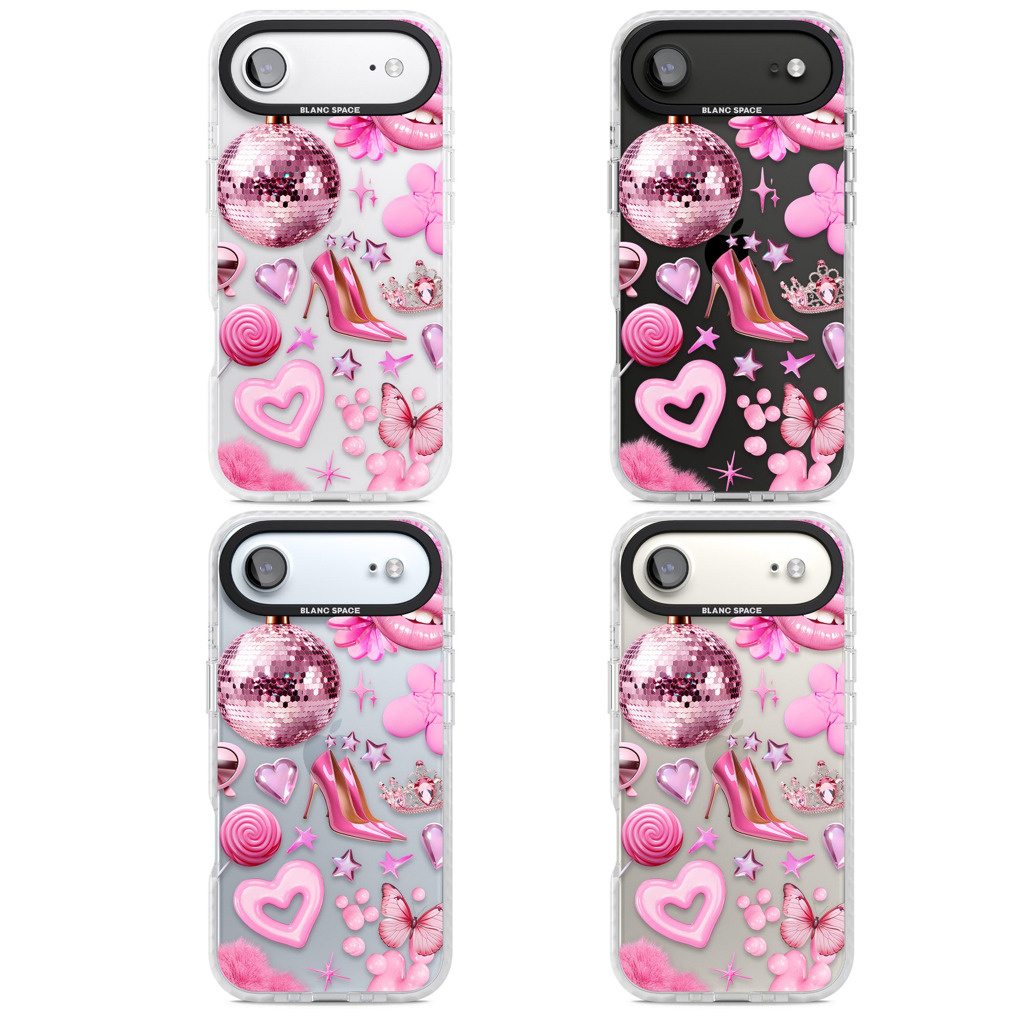 Pink Glam iPhone 17 Air Impact Clear Phone Case APT Impact Protection