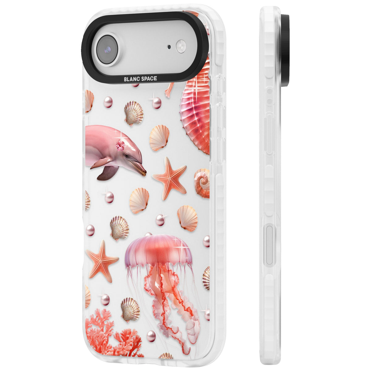Pink Sealife iPhone Air Impact Clear Phone Case side
