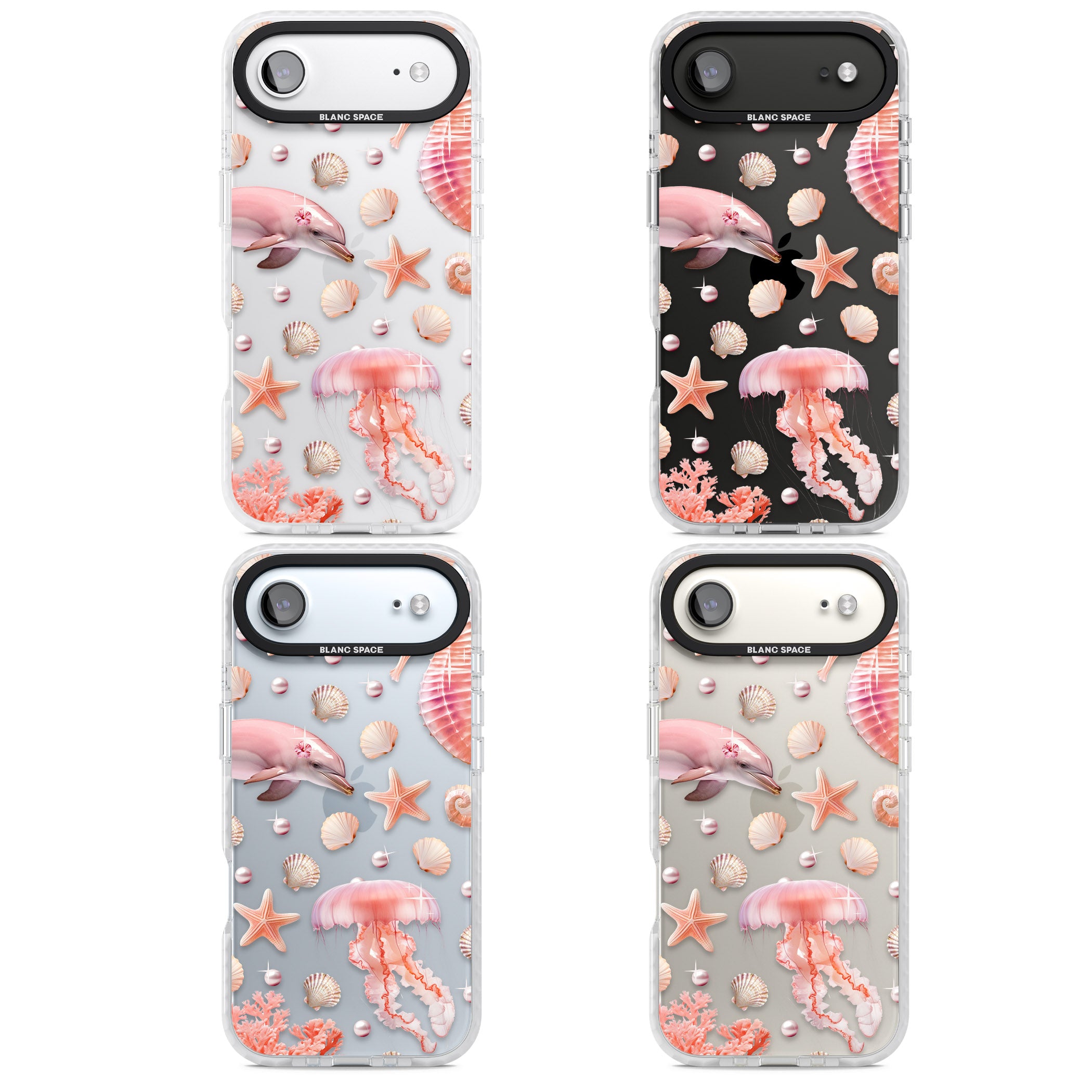 Pink Sealife iPhone 17 Air Impact Clear Phone Case APT Impact Protection