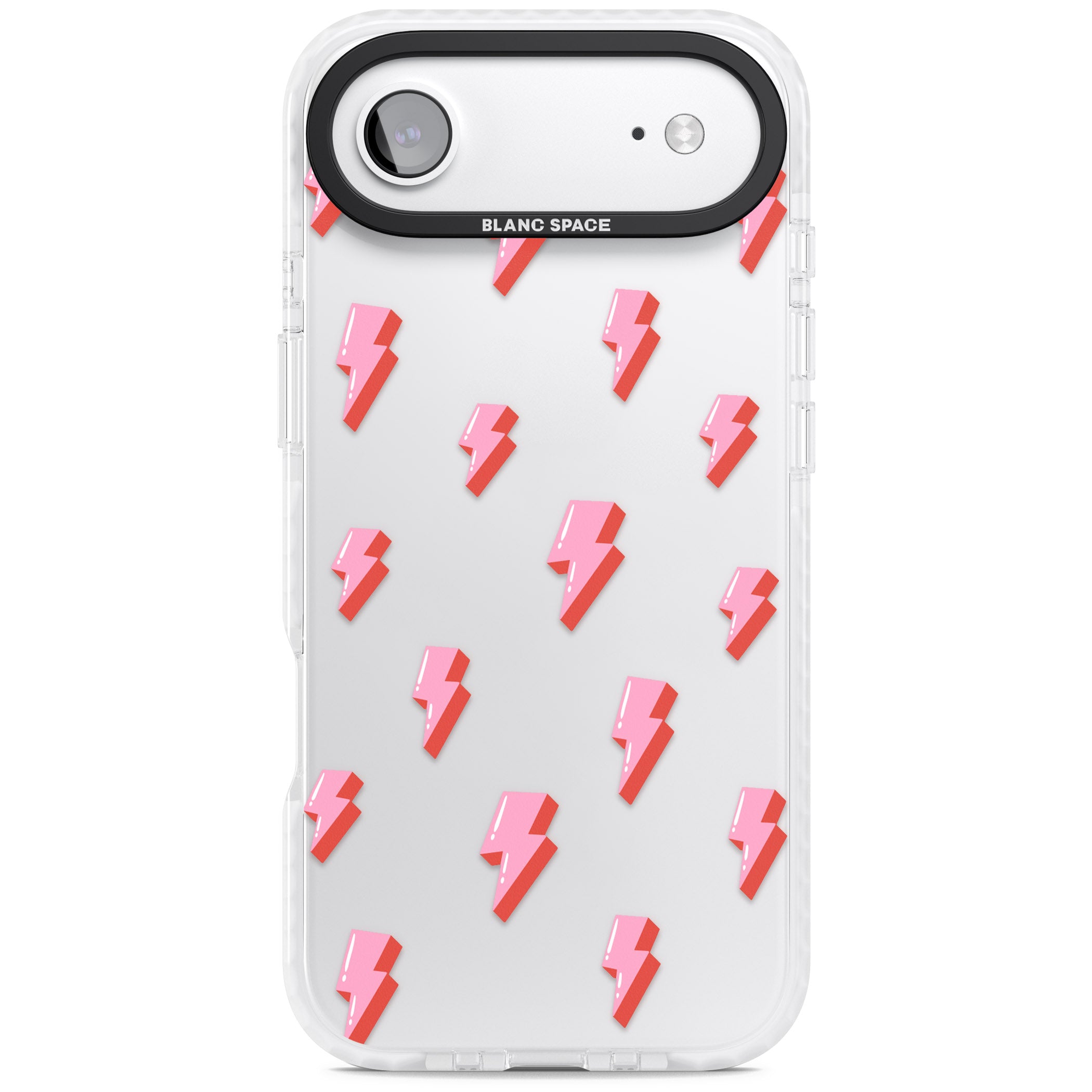 Pink Bolt Pattern iPhone 17 Air Impact Clear Phone Case