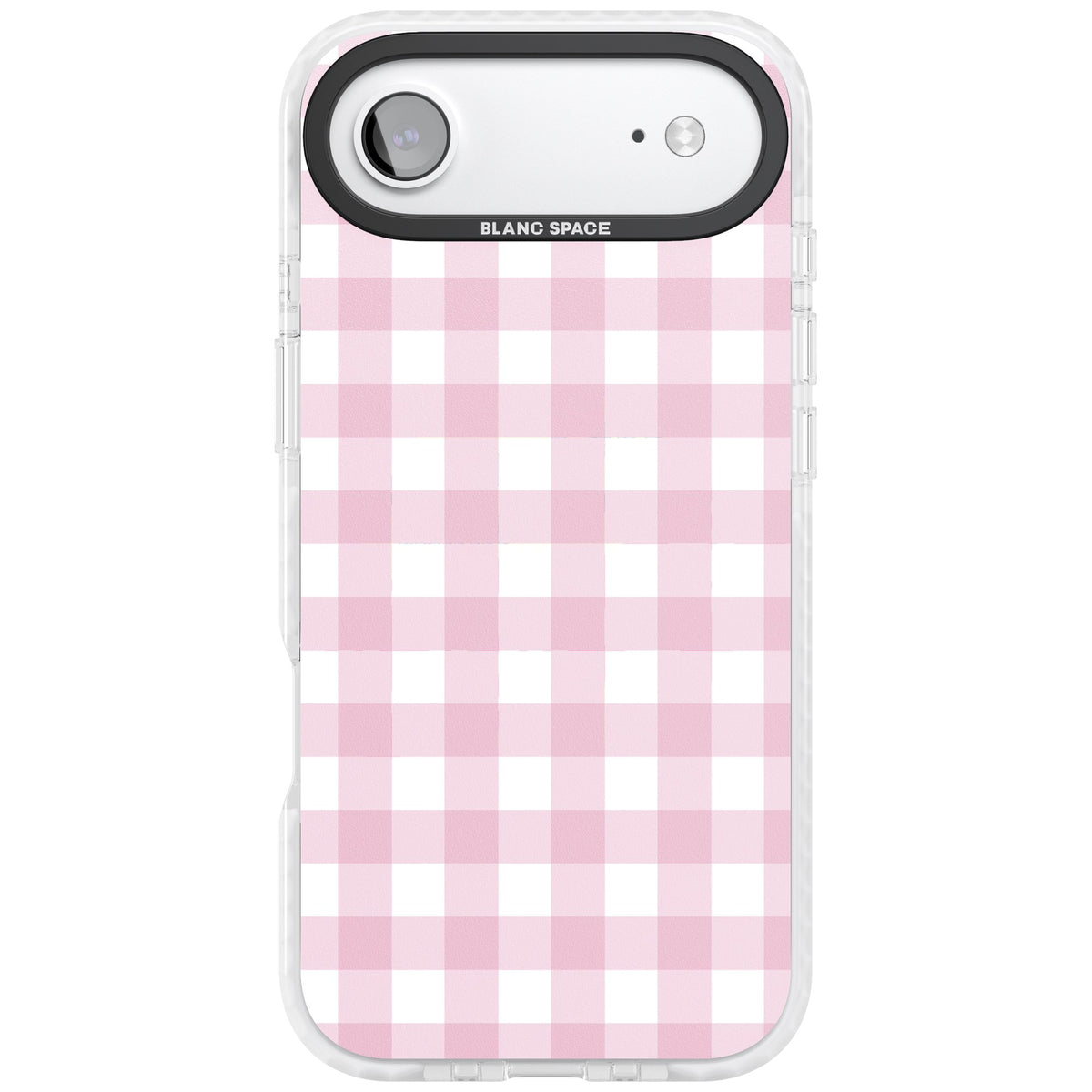 Pink Gingham iPhone Air Impact Clear Phone Case front