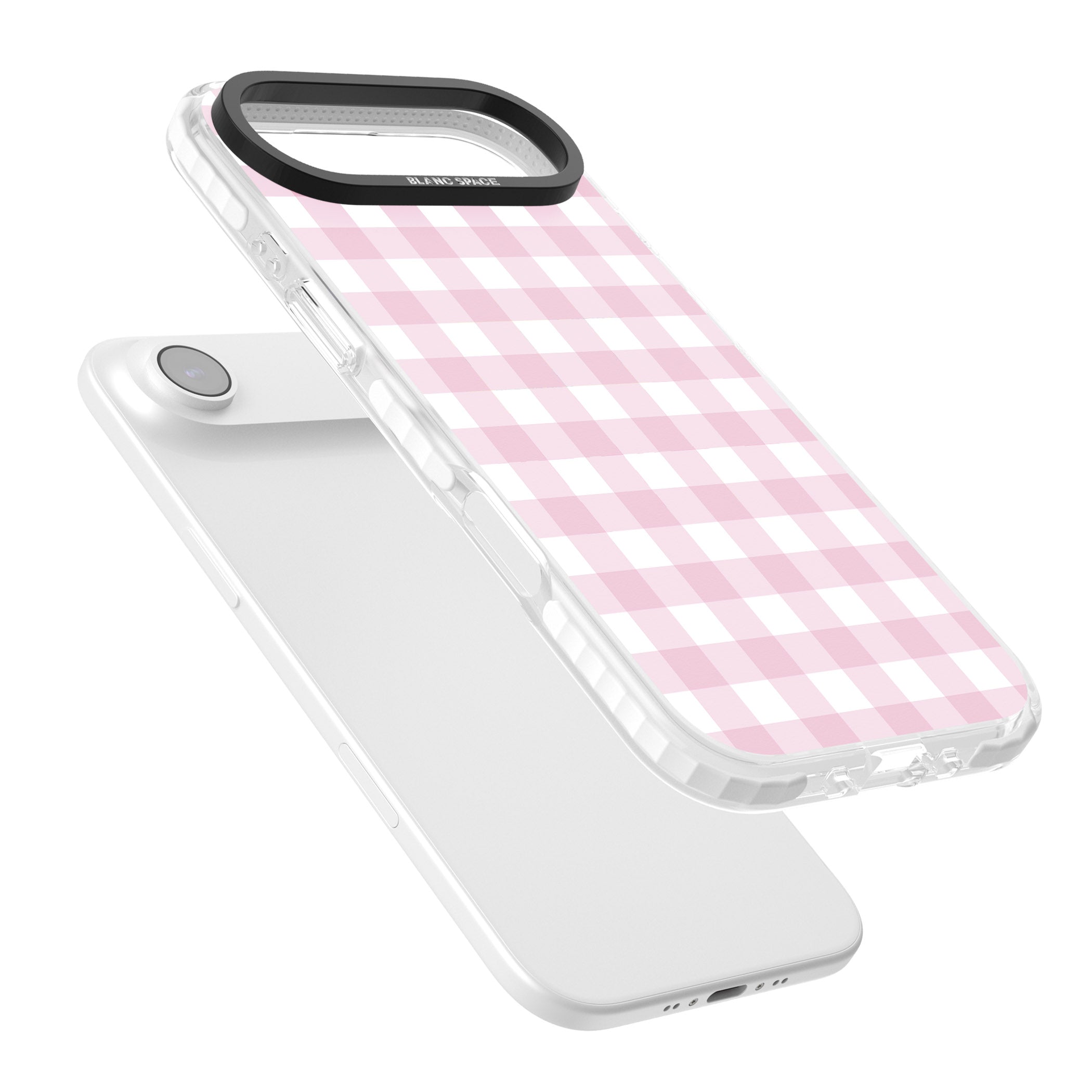 Pink Gingham Pattern iPhone 17 Air Impact Clear Phone Case Colours
