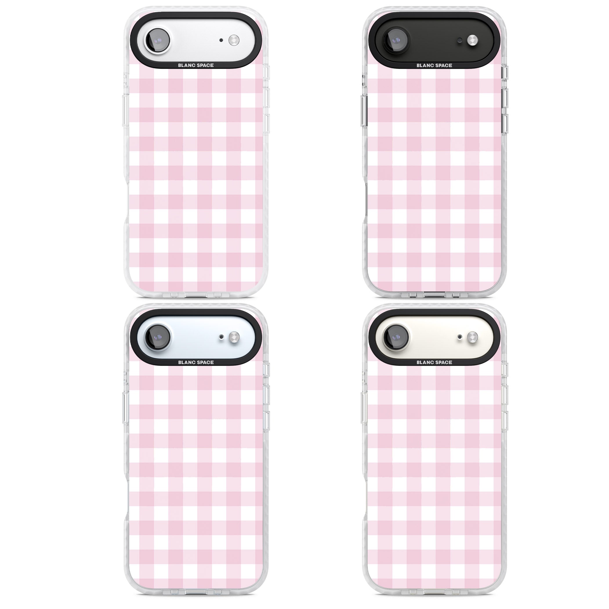 Pink Gingham Pattern iPhone 17 Air Impact Clear Phone Case APT Impact Protection