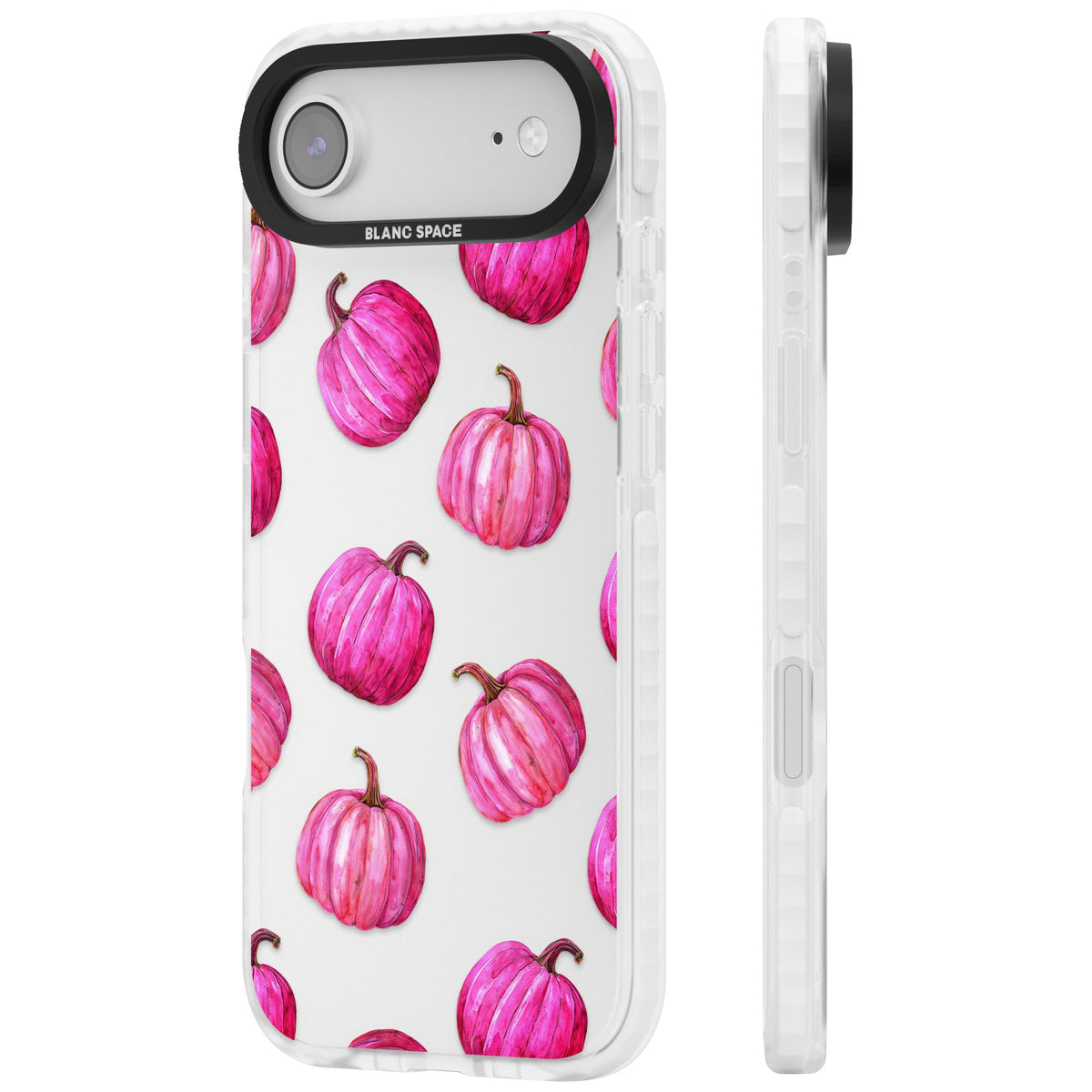 Pink Pumpkins iPhone Air Impact Clear Phone Case side