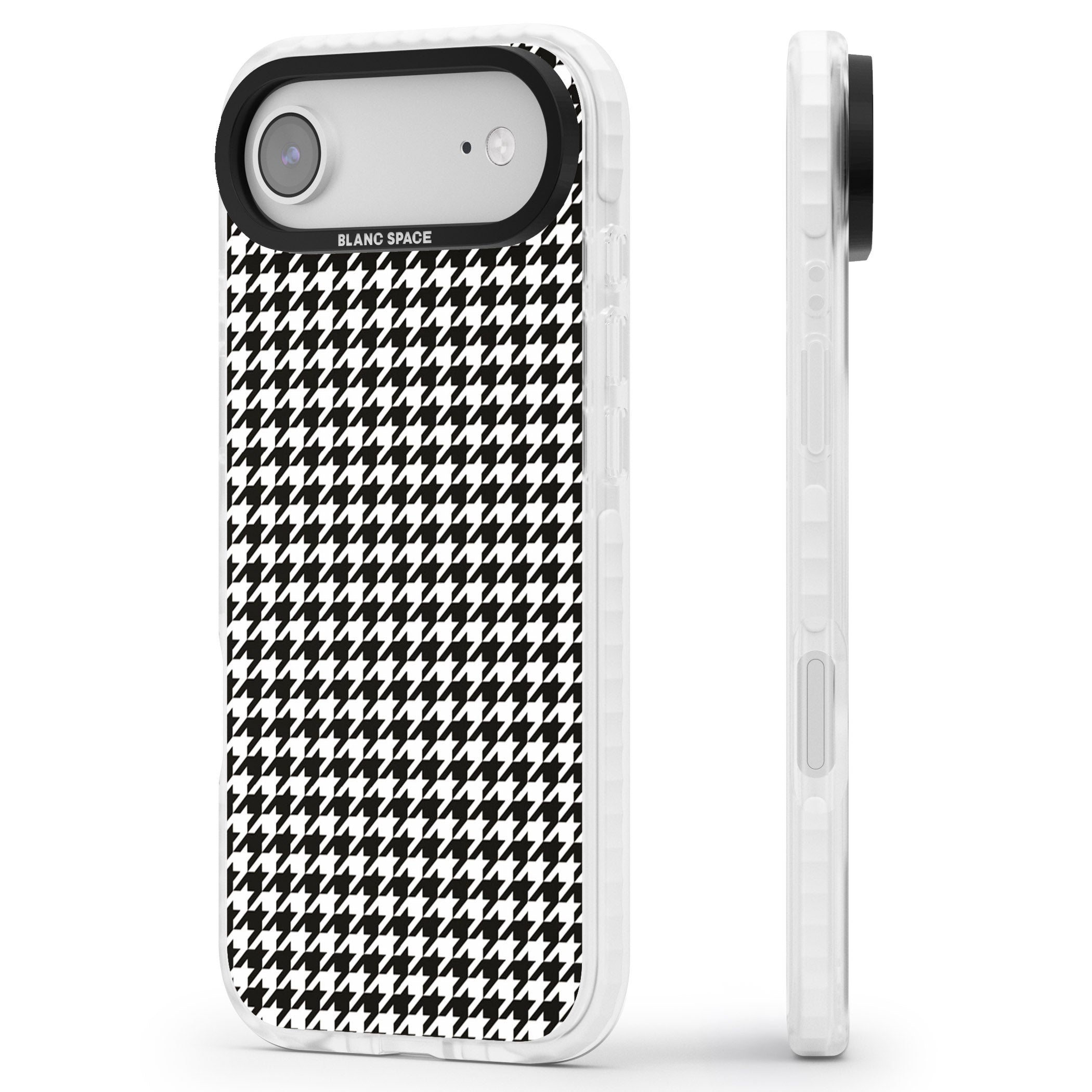 Chic Houndstooth Check iPhone 17 Air Impact Clear Phone Case Side Profile