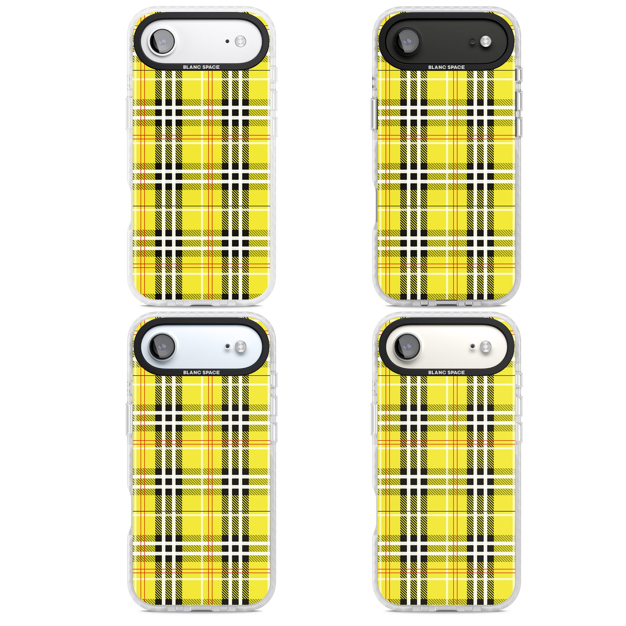 Yellow Plaid iPhone 17 Air Impact Clear Phone Case APT Impact Protection