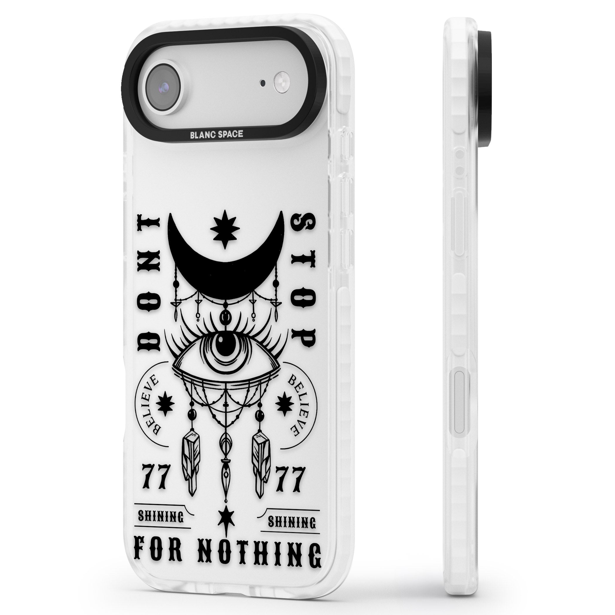 Dont Stop For Nothing iPhone 17 Air Impact Clear Phone Case Side Profile