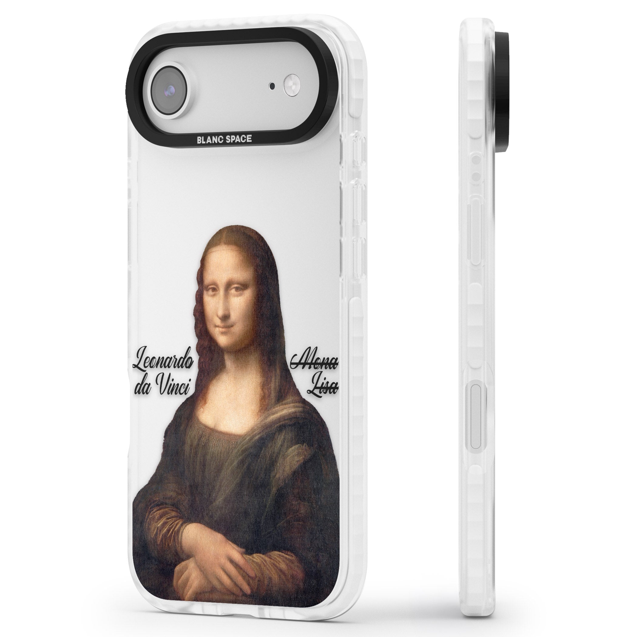 Mona Lisa Cutout iPhone 17 Air Impact Clear Phone Case Side Profile