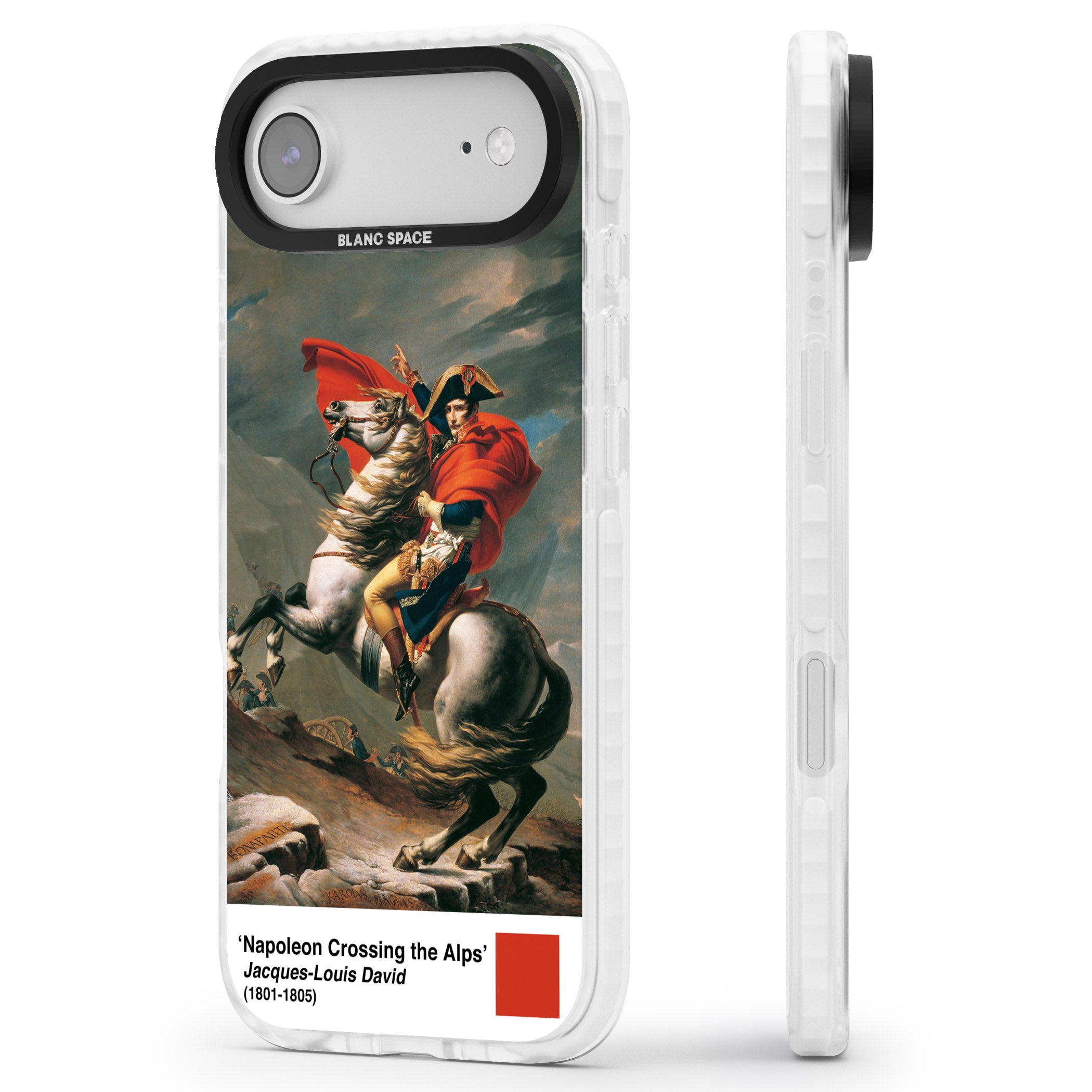 Napoleon Crossing The Alps iPhone 17 Air Impact Clear Phone Case Side Profile