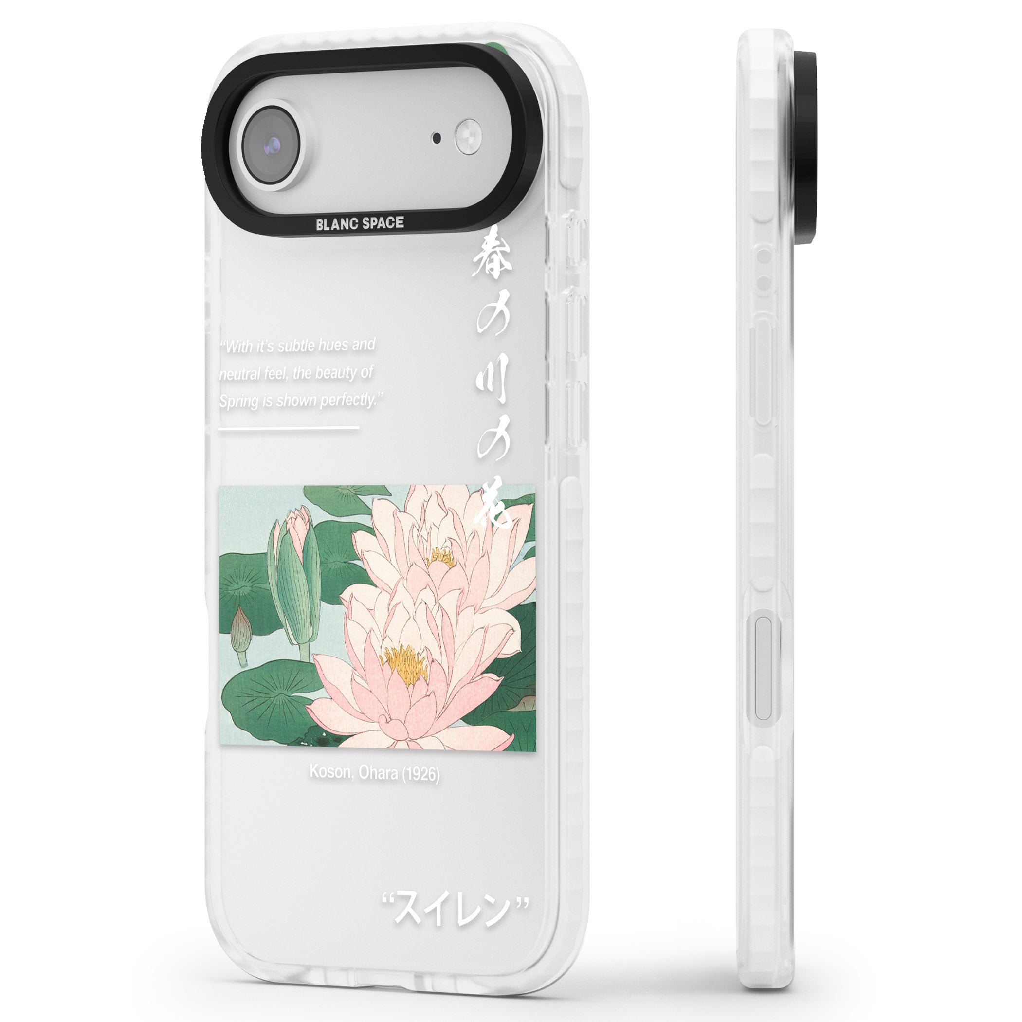 Water Lily iPhone 17 Air Impact Clear Phone Case Side Profile
