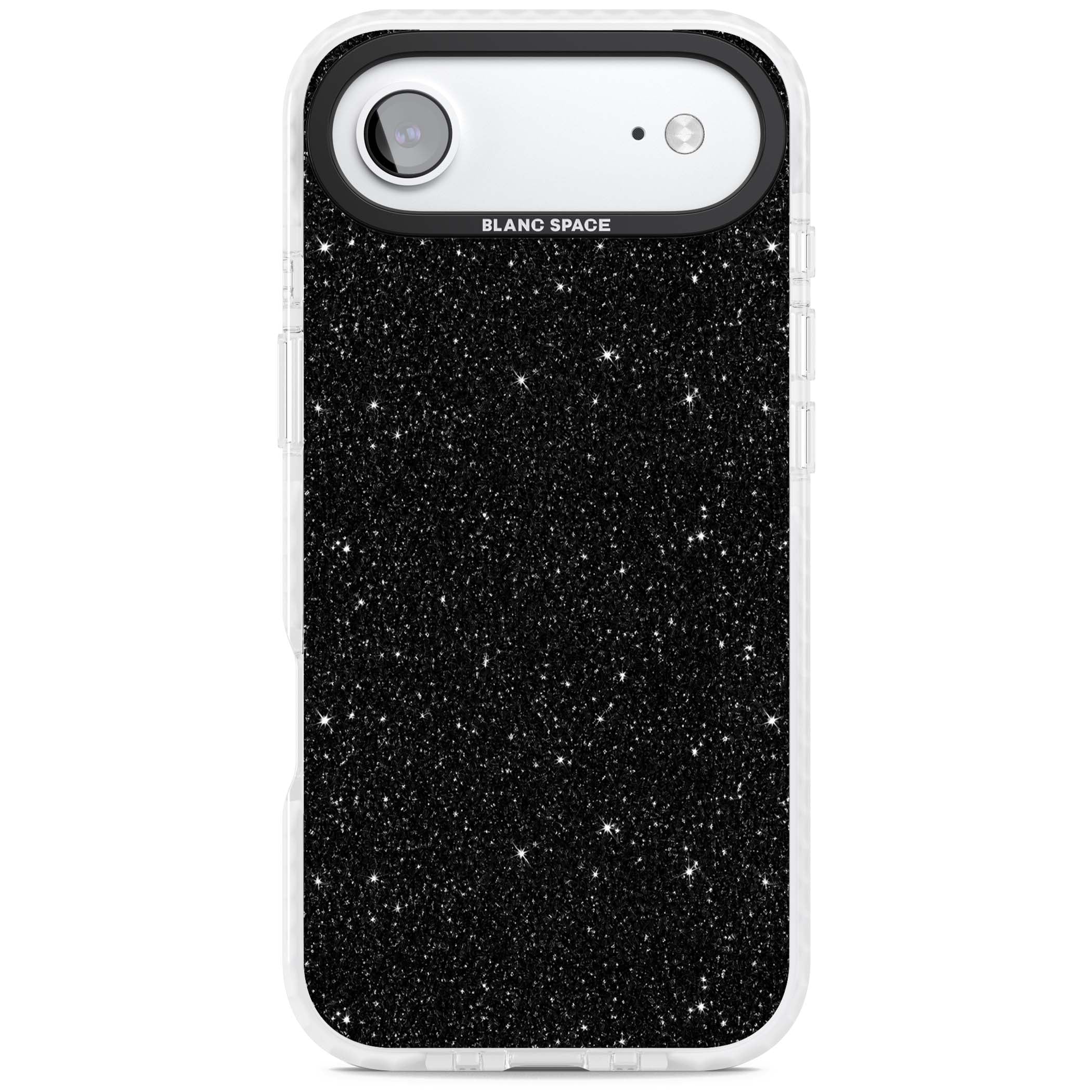 Black Glitter black glitter iPhone case featuring an all-over sparkly shimmer pattern on a jet black base | Black Impact case for iPhone Air