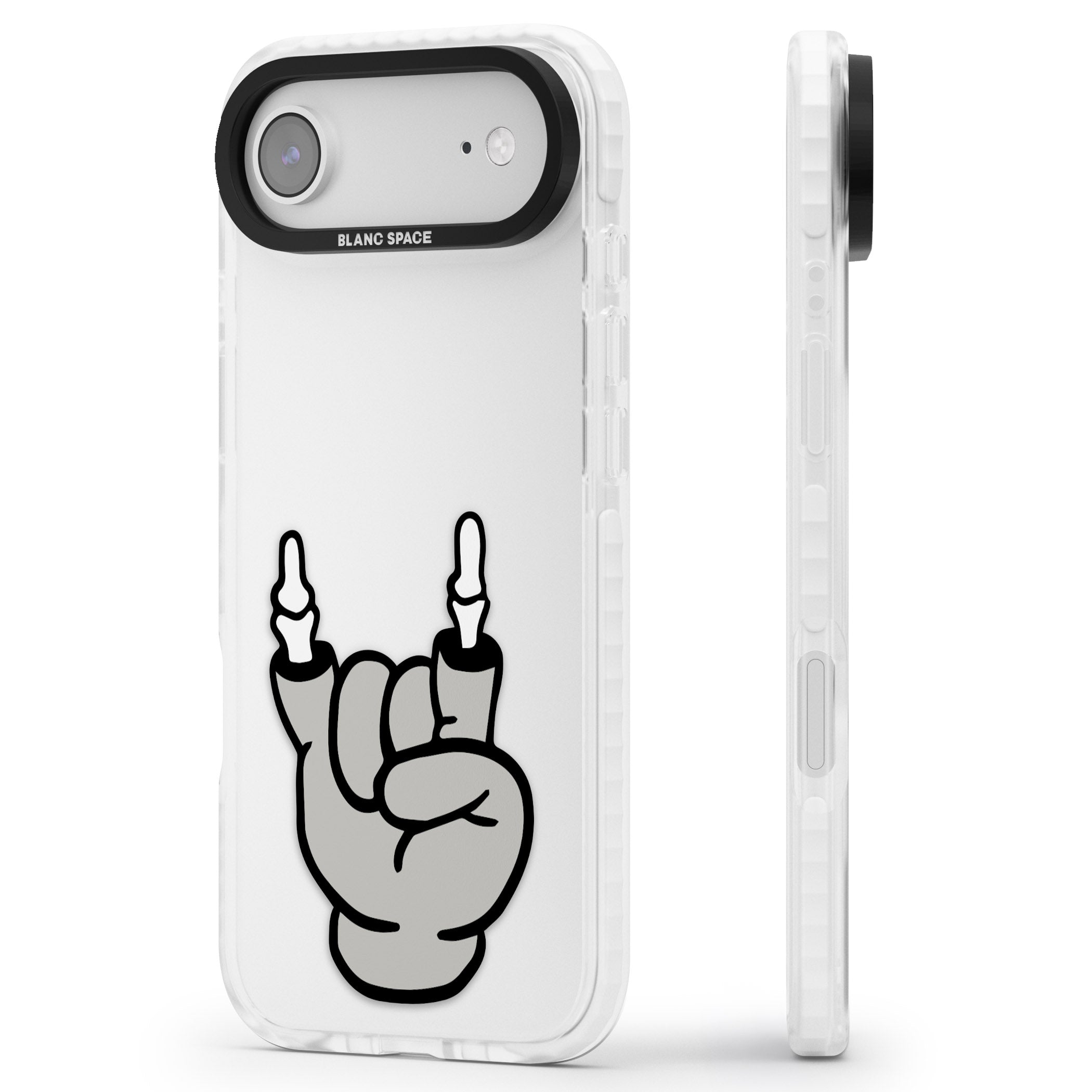 Rock 'Til You Drop iPhone 17 Air Impact Clear Phone Case Side Profile