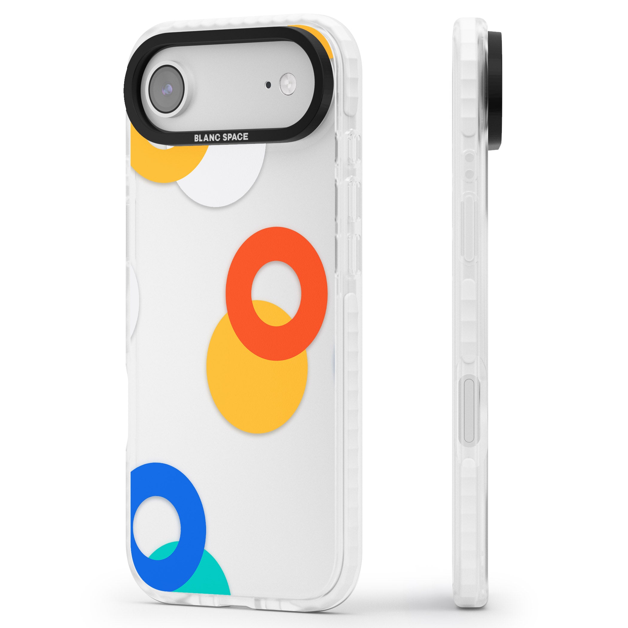 Abstract Mixed Circles iPhone 17 Air Impact Clear Phone Case Side Profile