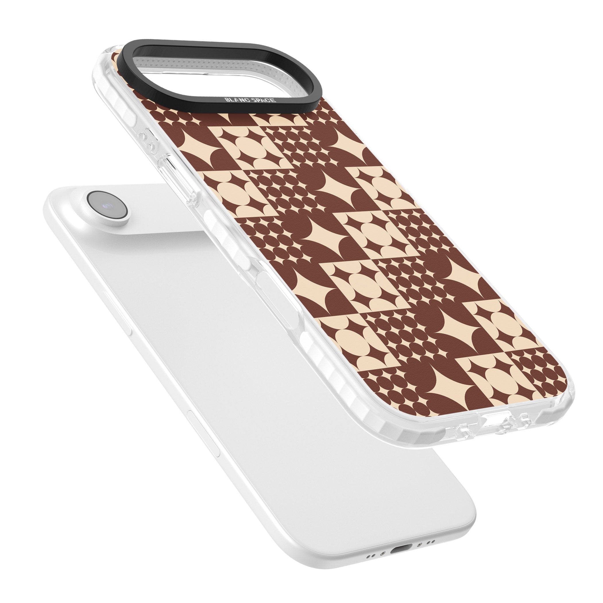 Mid Century Brown Checked iPhone 17 Air Impact Clear Phone Case Colours
