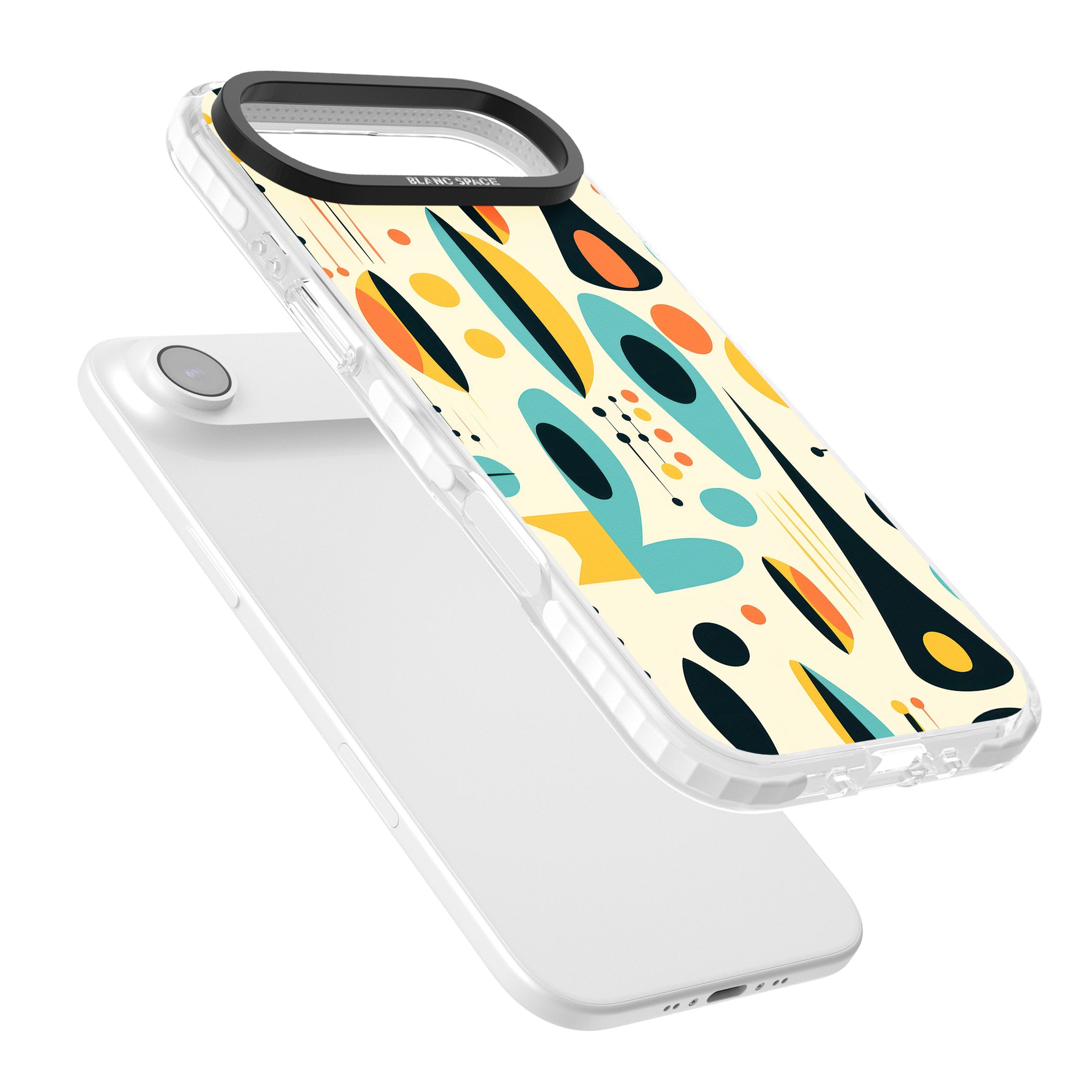 Mid Century Atomic Pattern iPhone 17 Air Impact Clear Phone Case Colours