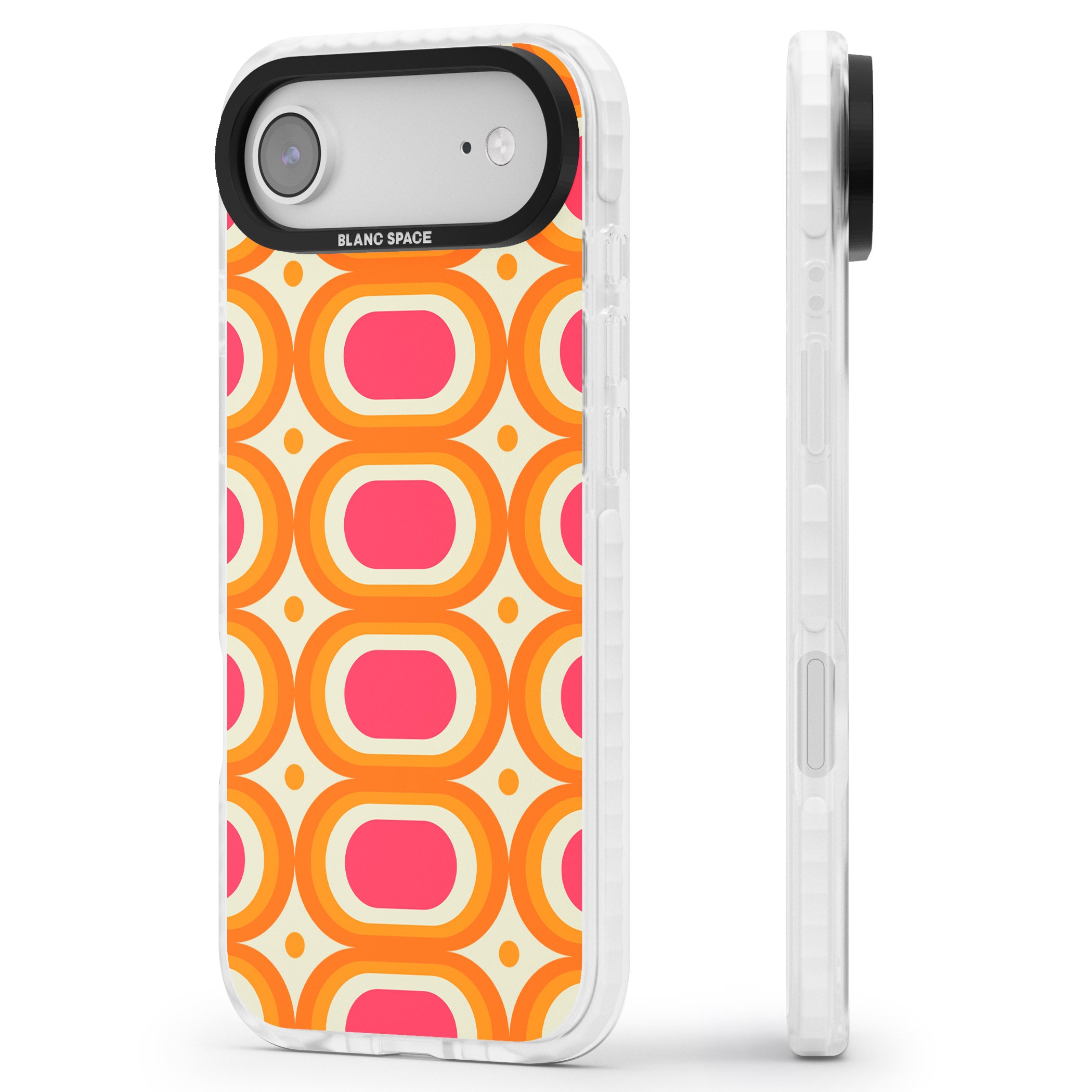 Groovy 60S Shape Pattern iPhone 17 Air Impact Clear Phone Case Side Profile