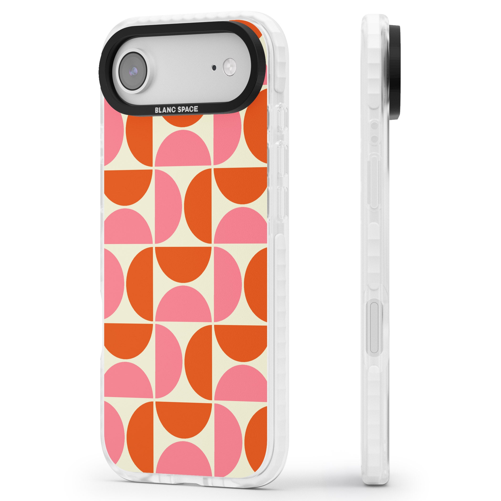 Retro Half Circle Pattern iPhone 17 Air Impact Clear Phone Case Side Profile