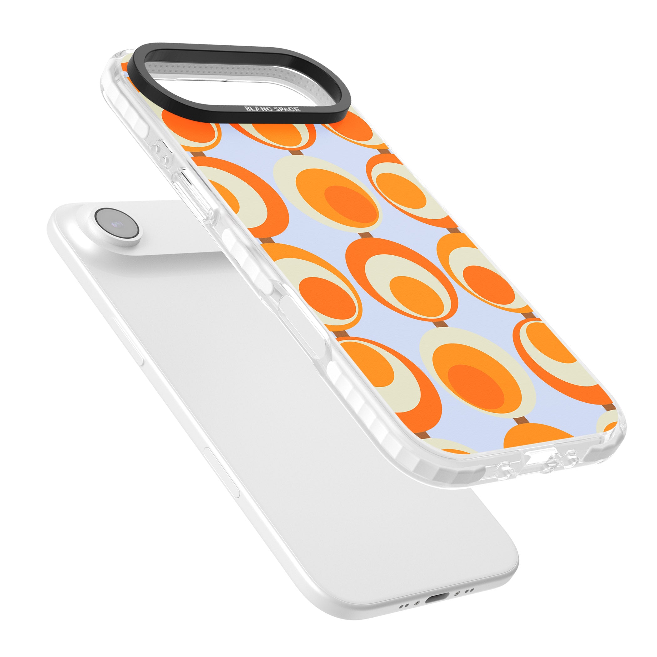 Mid Century Blue Orange Pattern iPhone 17 Air Impact Clear Phone Case Colours