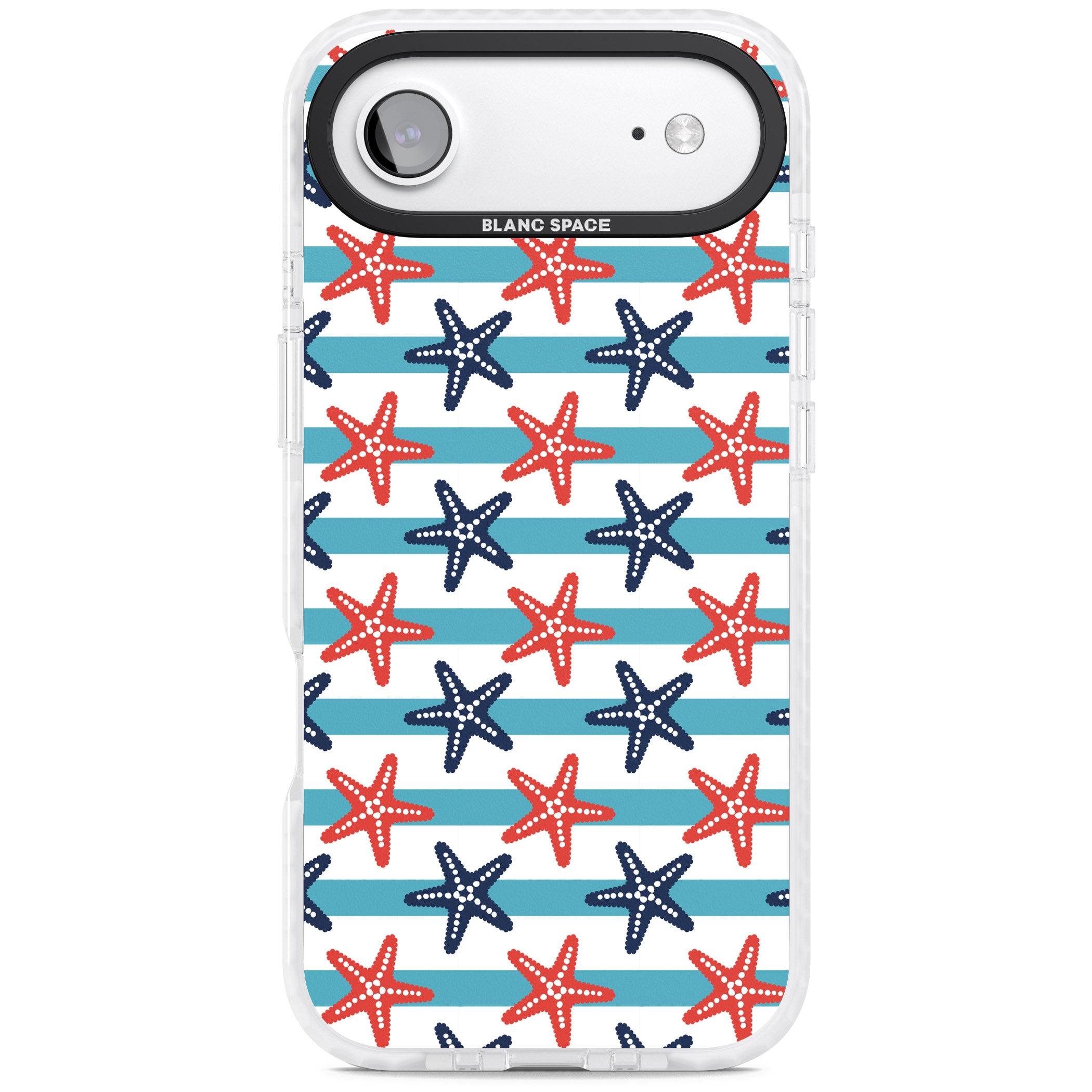 Nautical Starfish Stripe iPhone 17 Air Impact Clear Phone Case