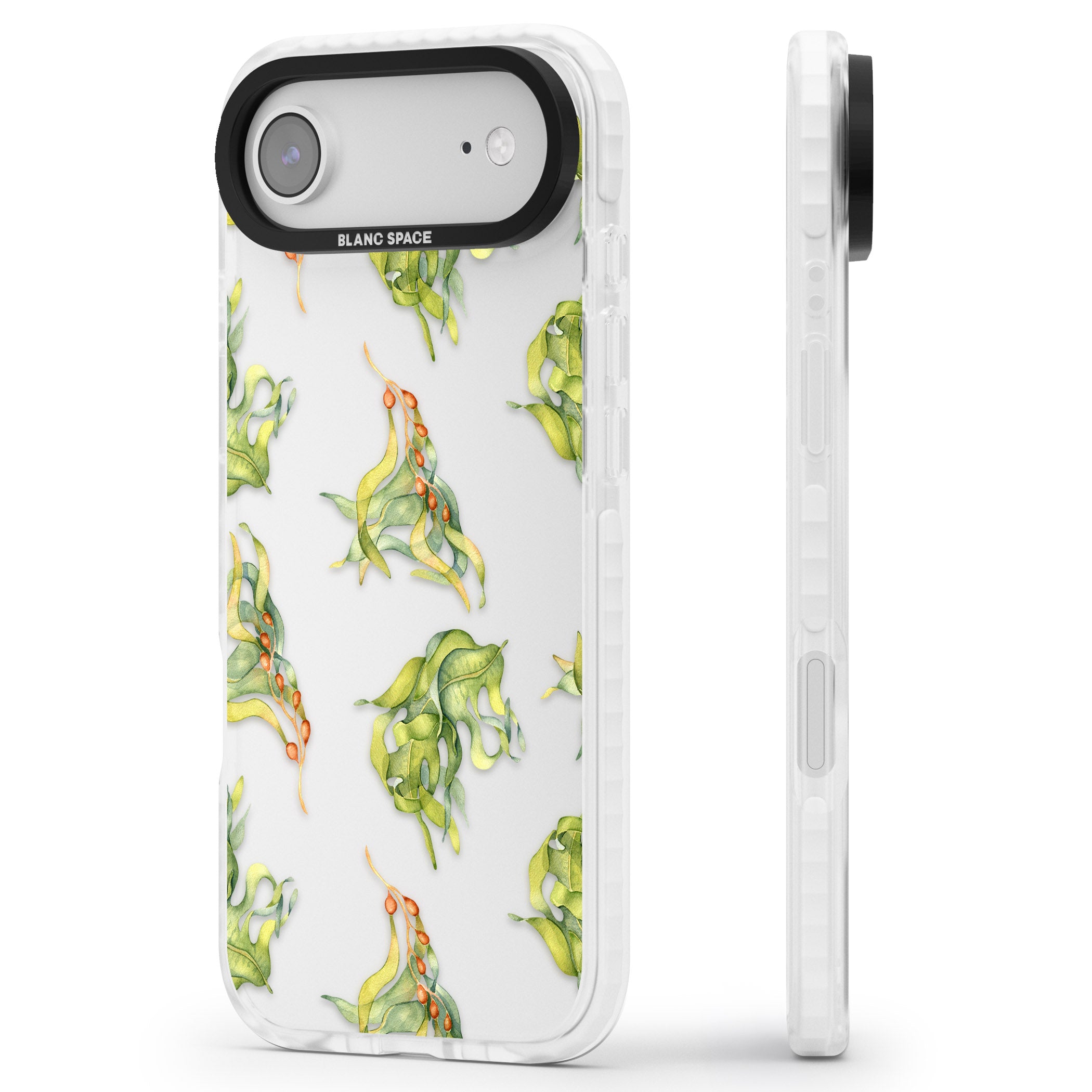 Flowing Seaweed Watercolor iPhone 17 Air Impact Clear Phone Case Side Profile