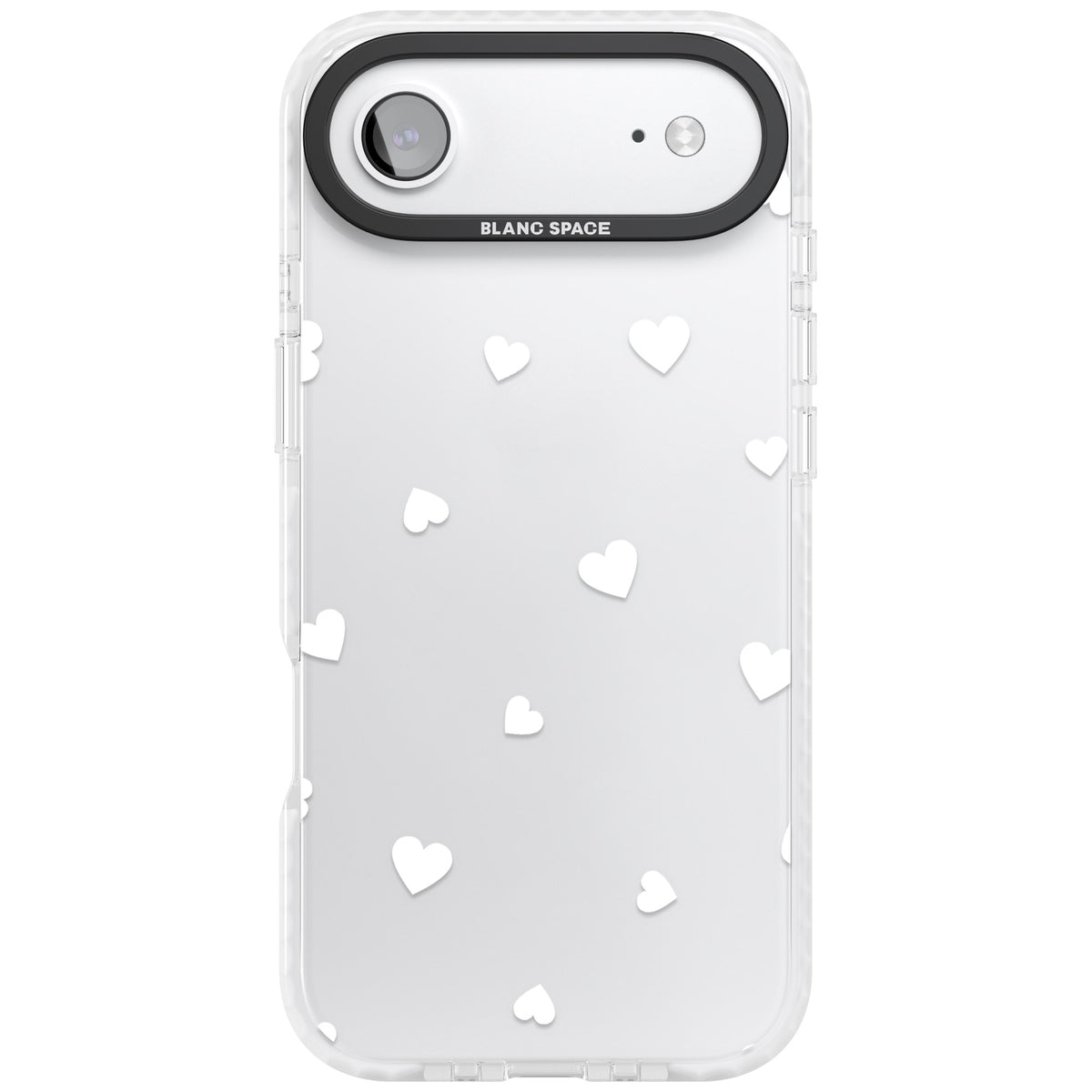 White Hearts iPhone Air Impact Clear Phone Case front