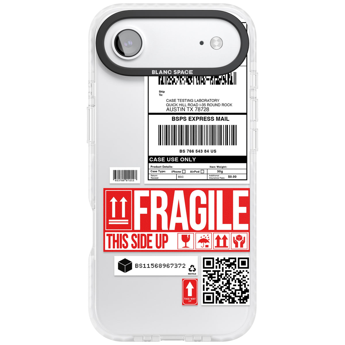 Shipping Label iPhone Air Impact Clear Phone Case front
