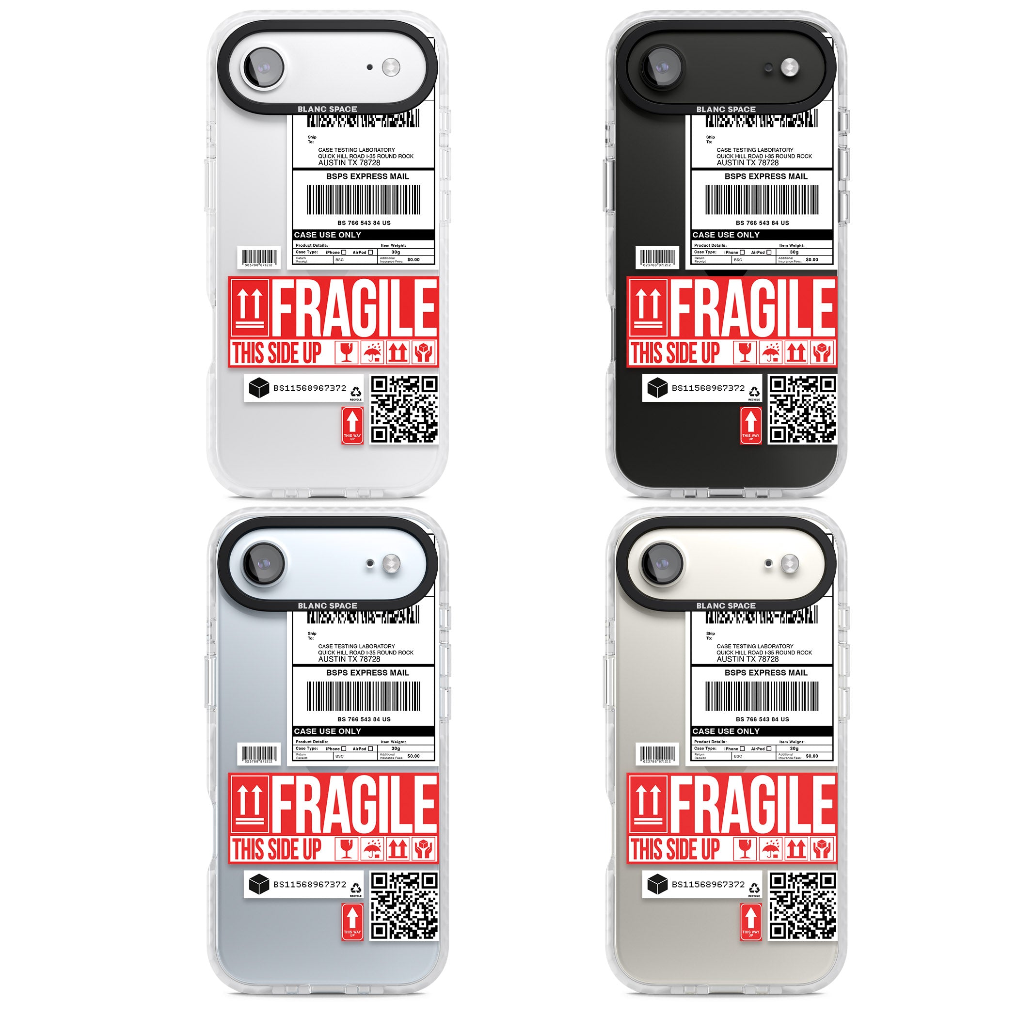 Shipping Label iPhone 17 Air Impact Clear Phone Case APT Impact Protection