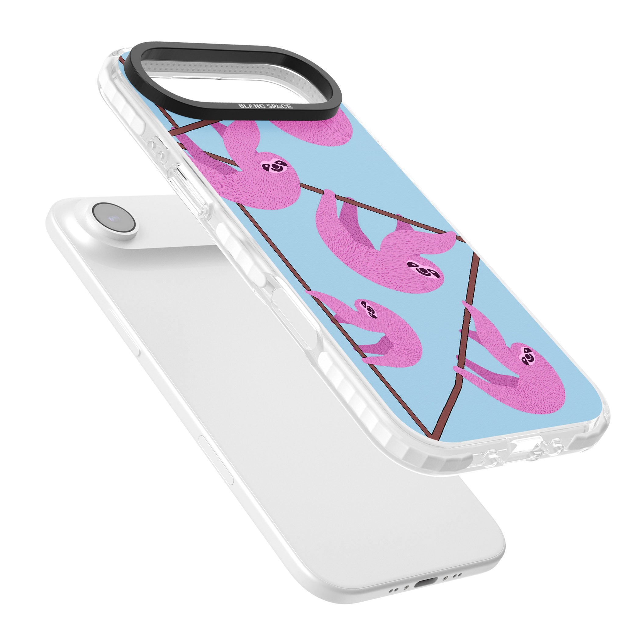 Pink Sloth iPhone 17 Air Impact Clear Phone Case Colours