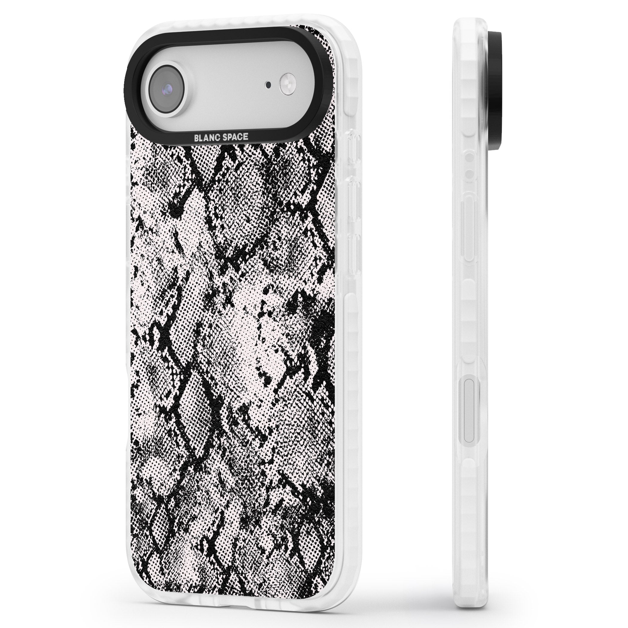 Pastel Snakeskin Grey iPhone 17 Air Impact Clear Phone Case Side Profile