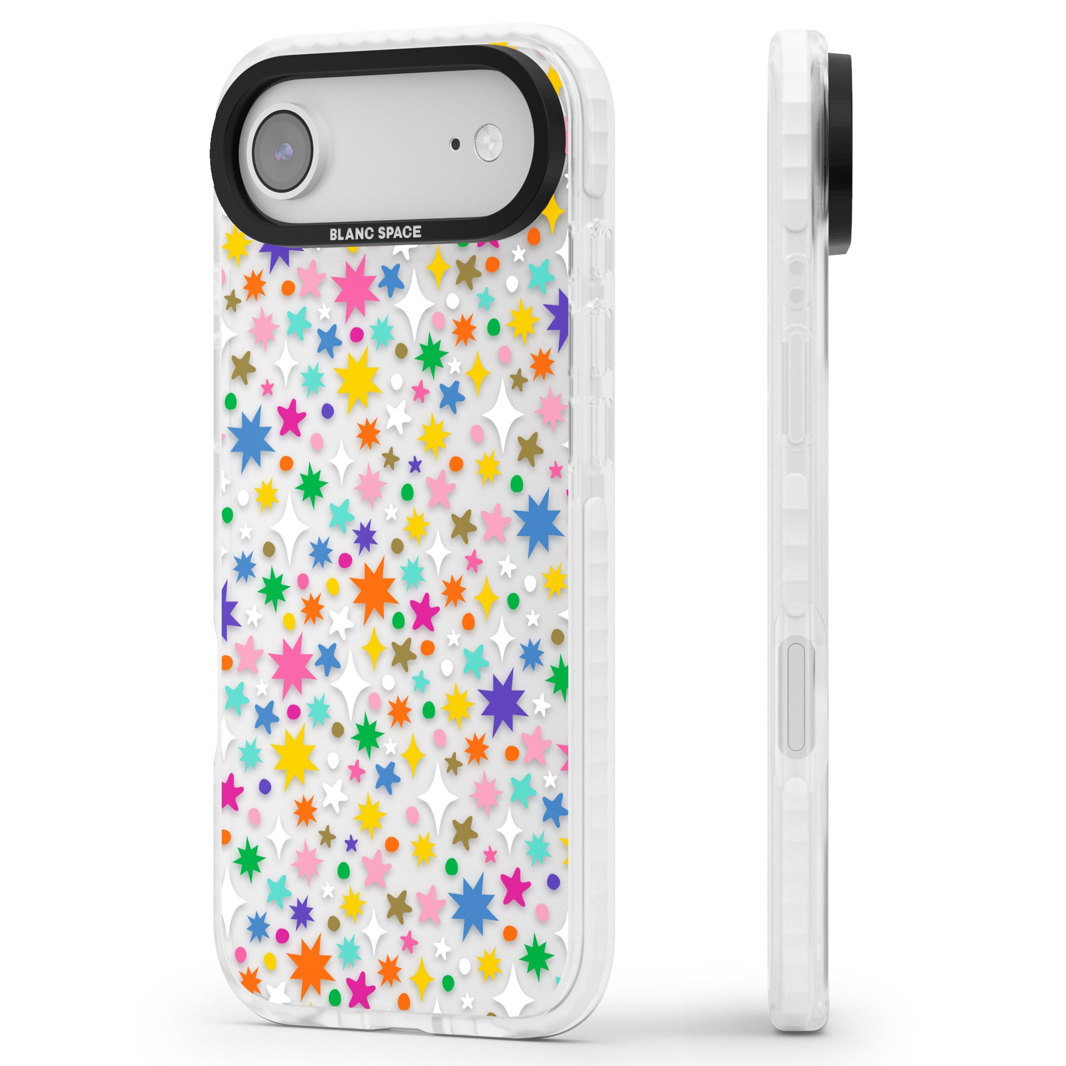 Rainbow Starburst iPhone 17 Air Impact Clear Phone Case Side Profile