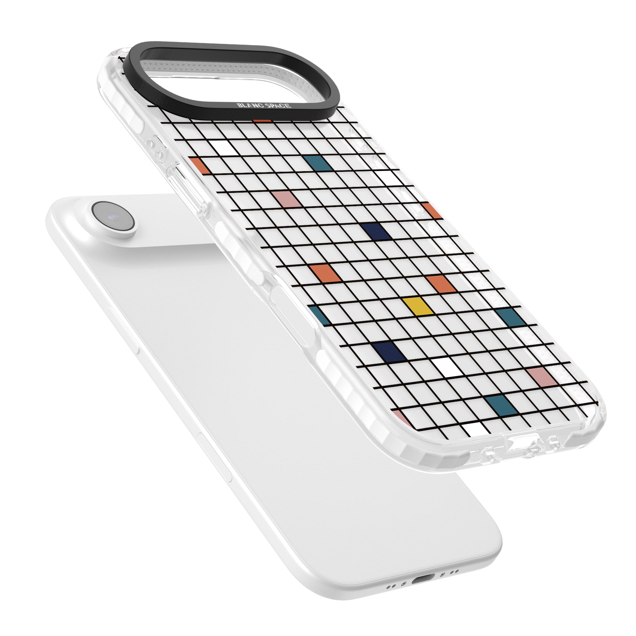 Earthtone Clear Geometric Grid iPhone 17 Air Impact Clear Phone Case Colours