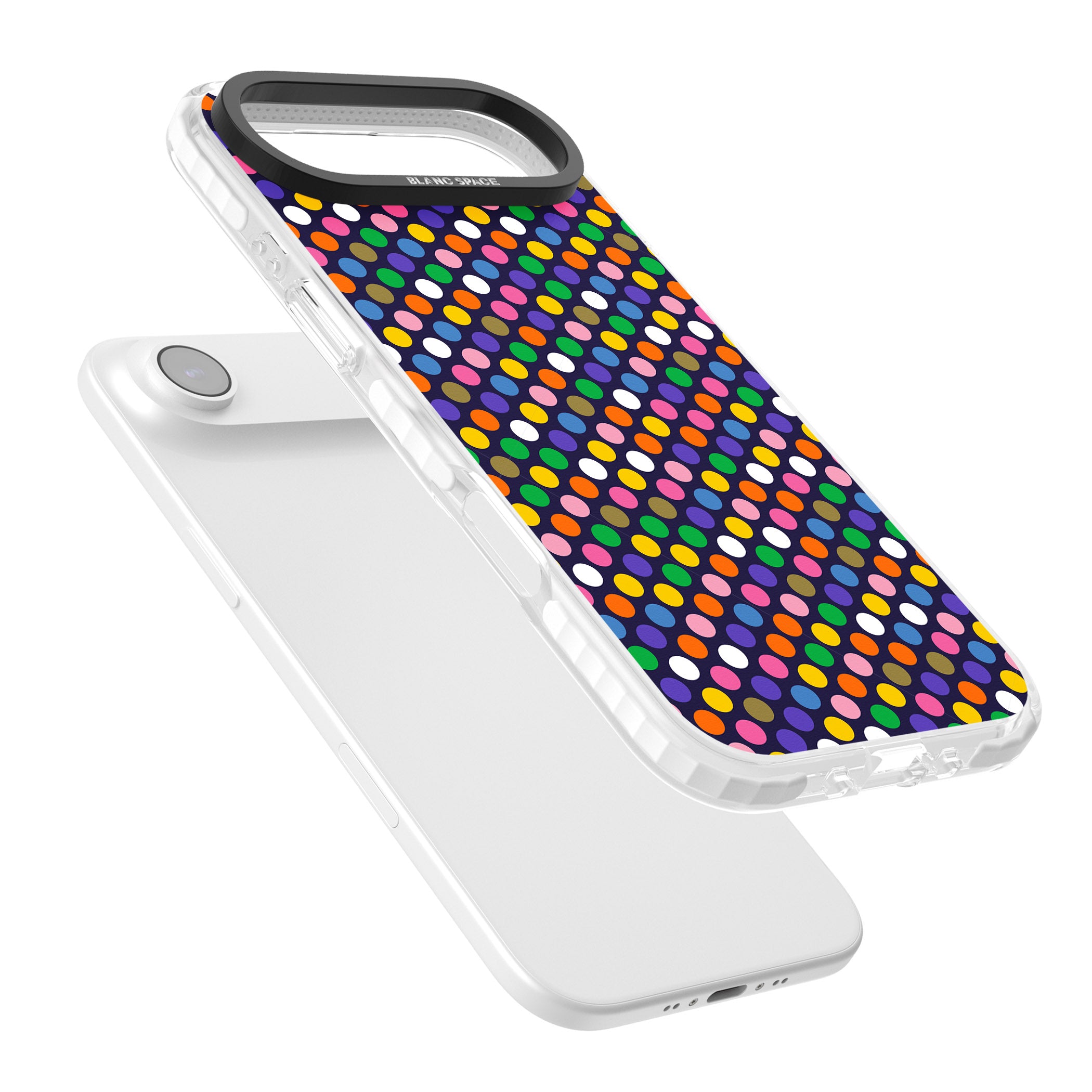 Multicolour Polka Dot Fiesta (Purple) iPhone 17 Air Impact Clear Phone Case Colours