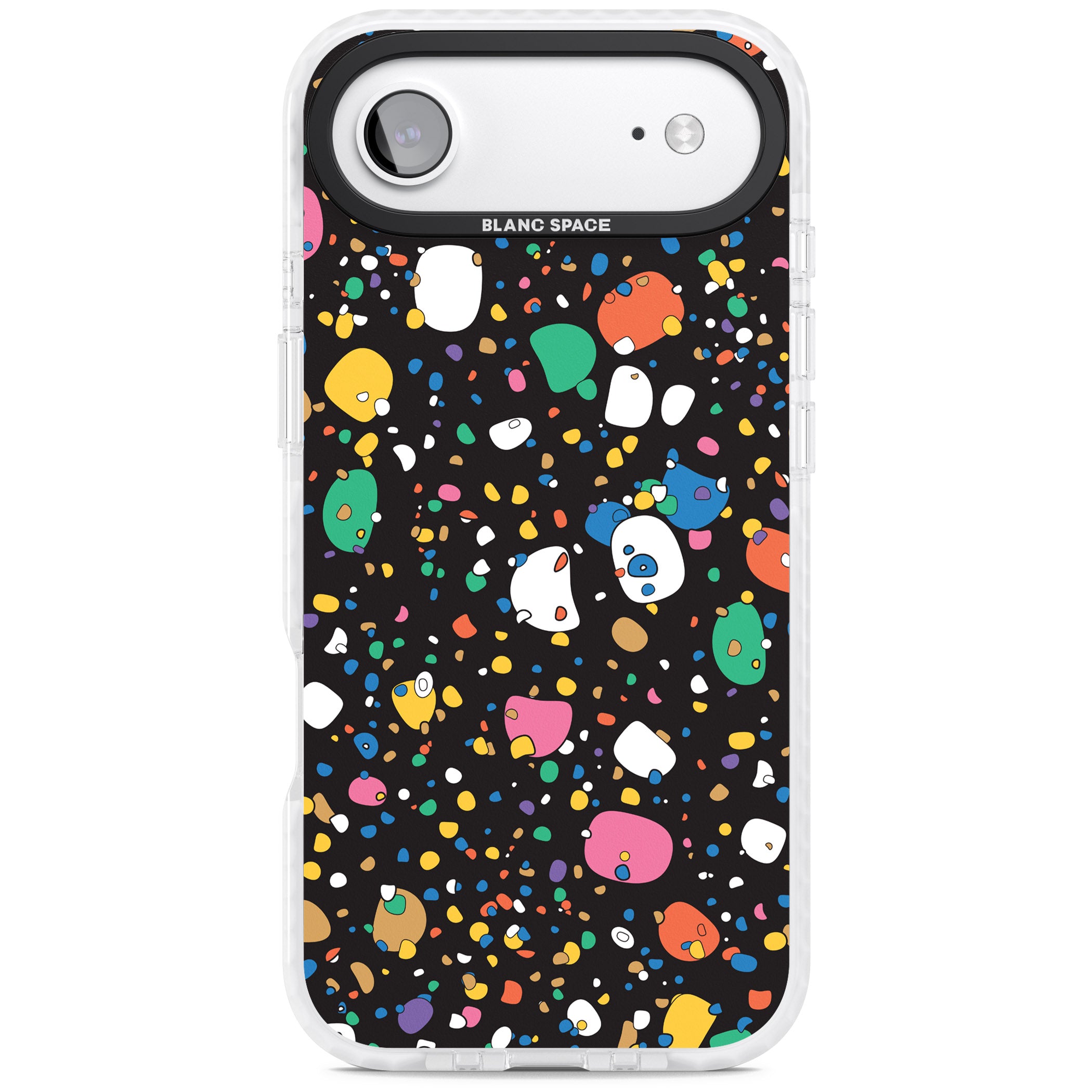 Colourful Confetti Pebbles (Black) iPhone 17 Air Impact Clear Phone Case