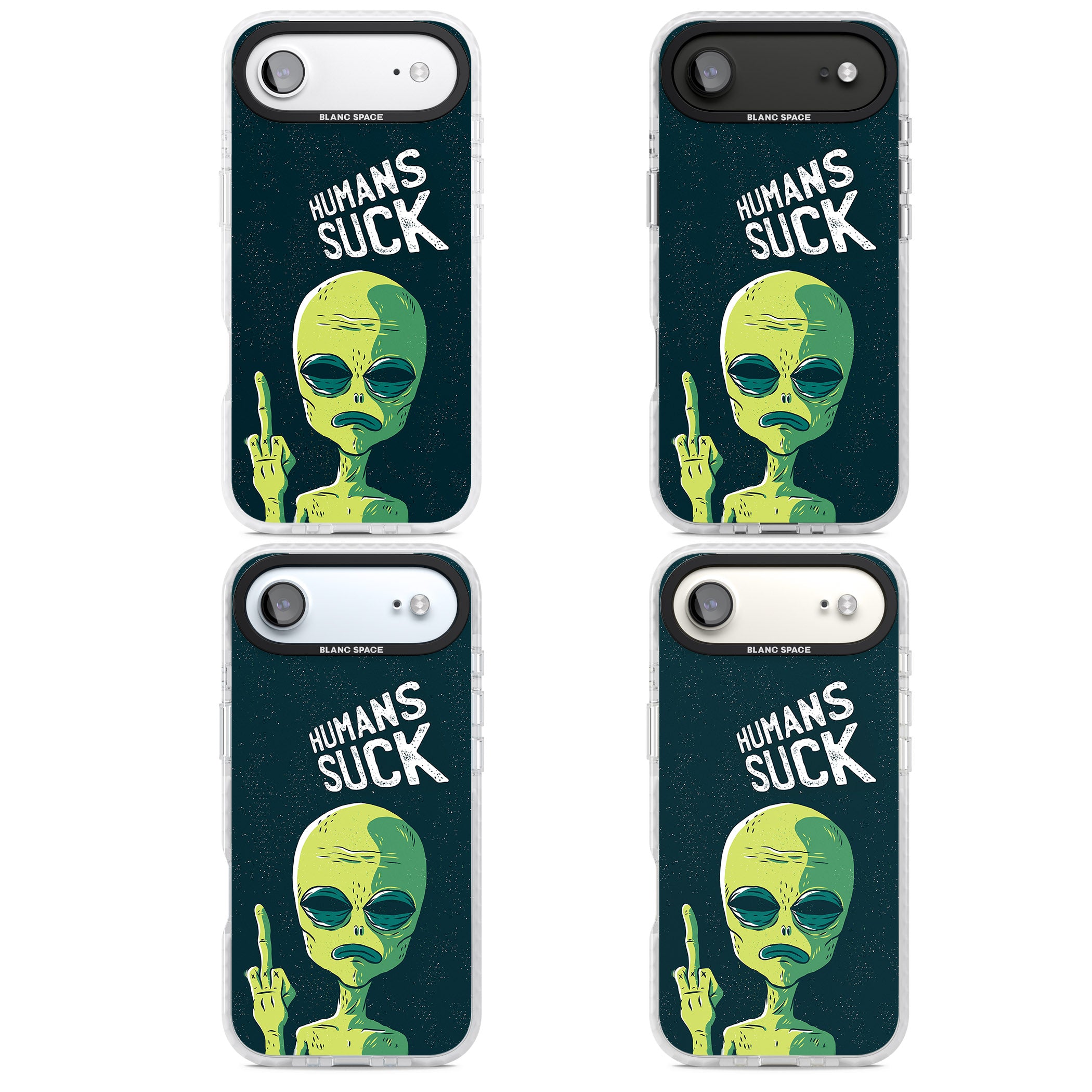 Humans Suck Alien iPhone 17 Air Impact Clear Phone Case APT Impact Protection