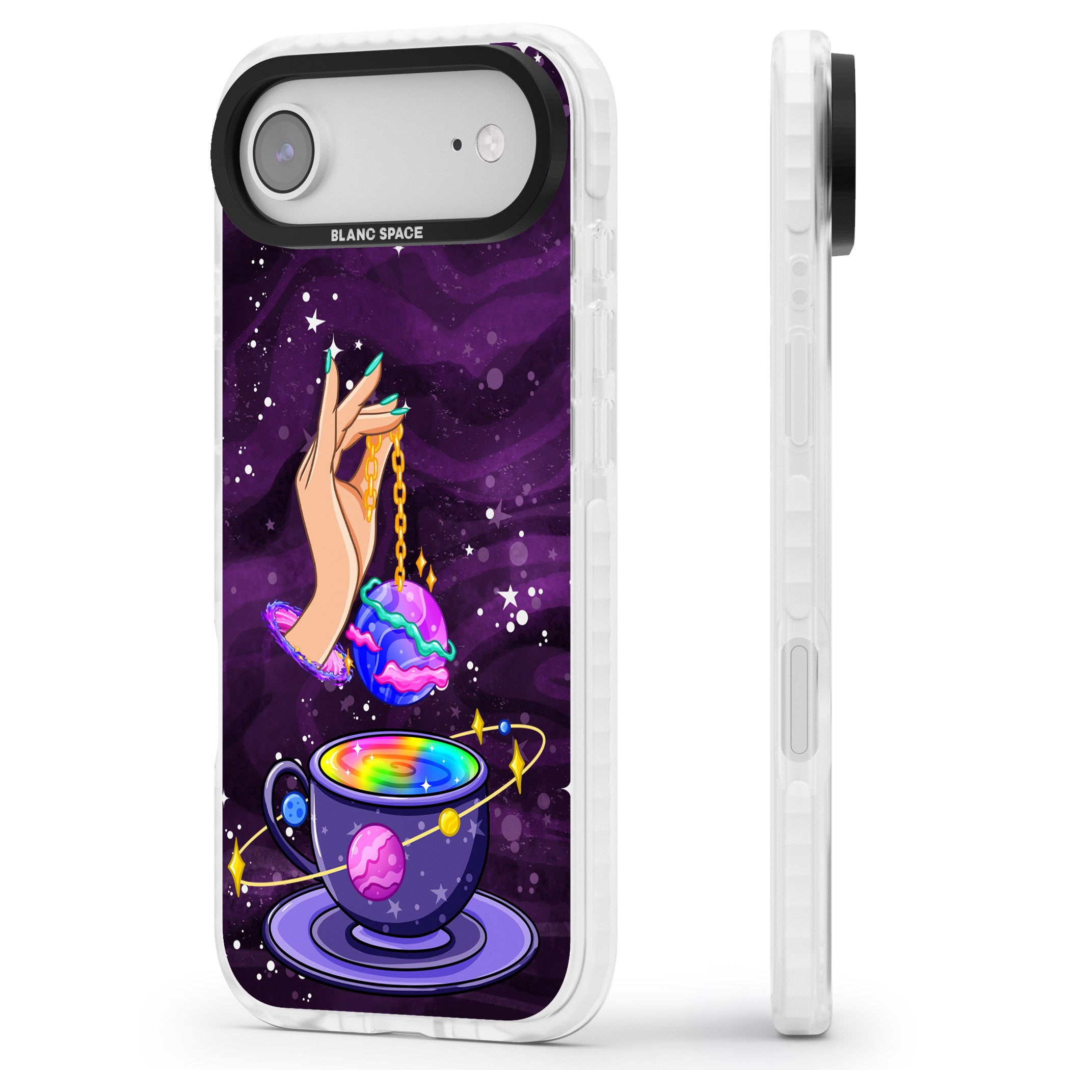 Space Tea iPhone 17 Air Impact Clear Phone Case Side Profile