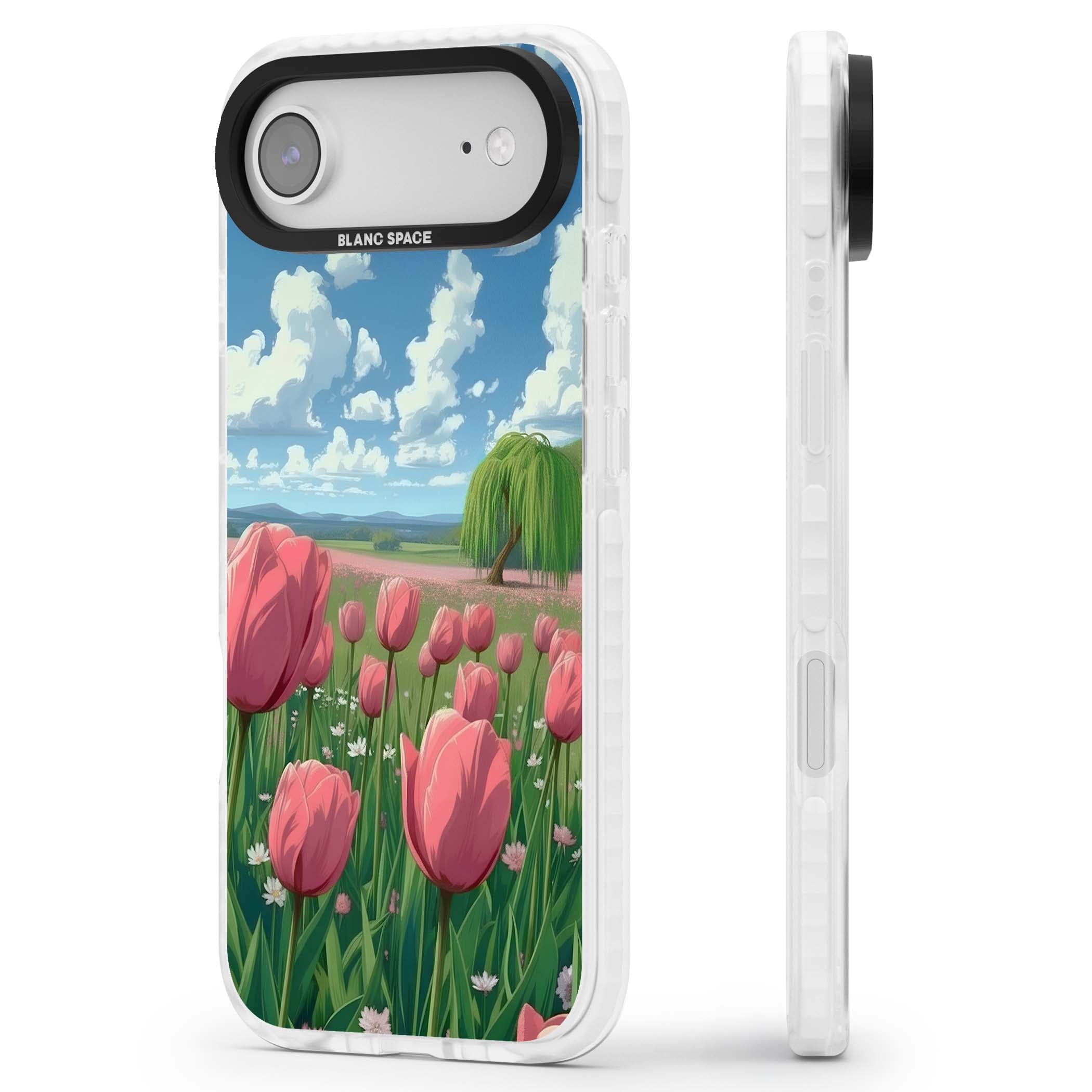 Willow By The Pink Tulips floral iPhone case | Black Impact case for iPhone Air