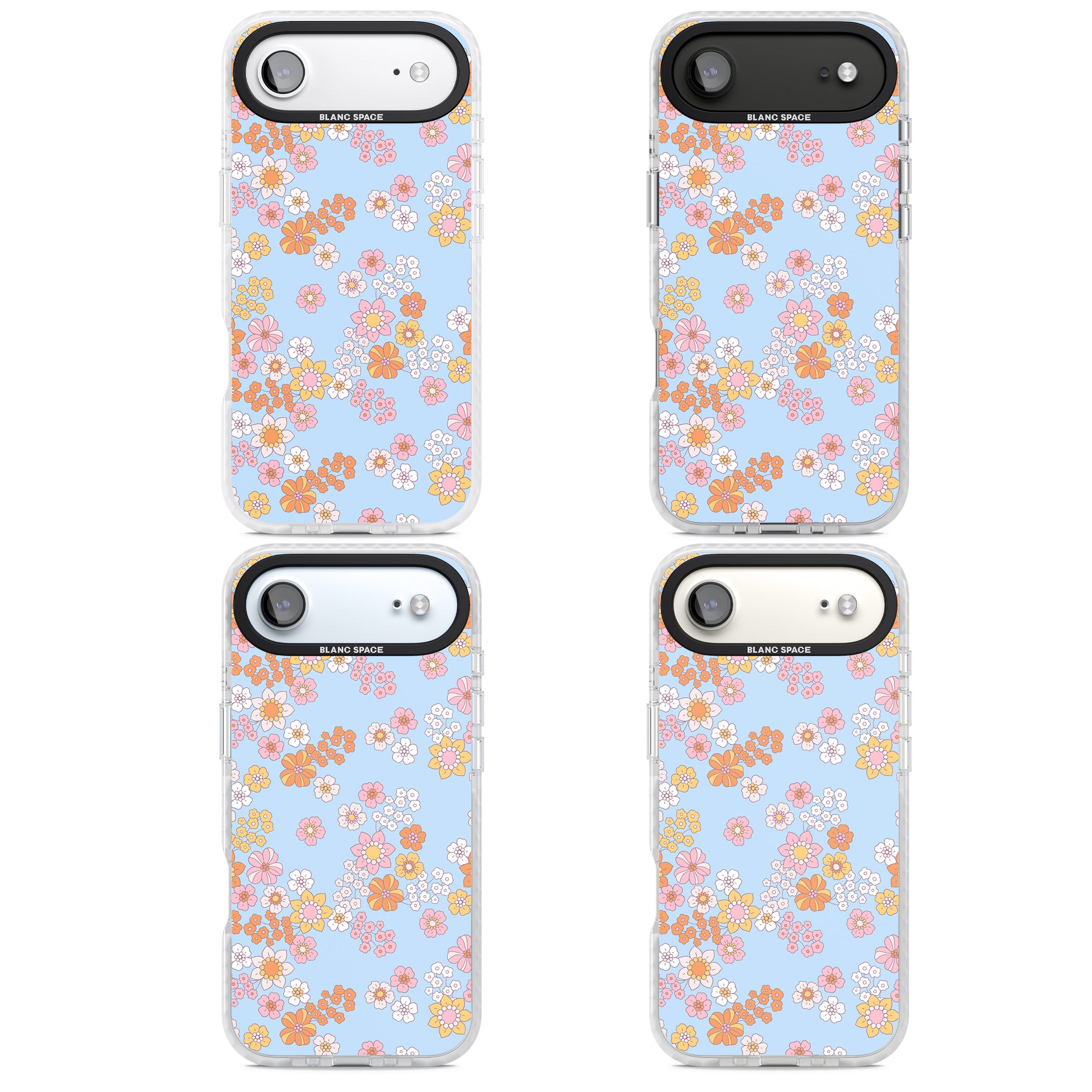 Lake Blue Flower Mix iPhone 17 Air Impact Clear Phone Case APT Impact Protection