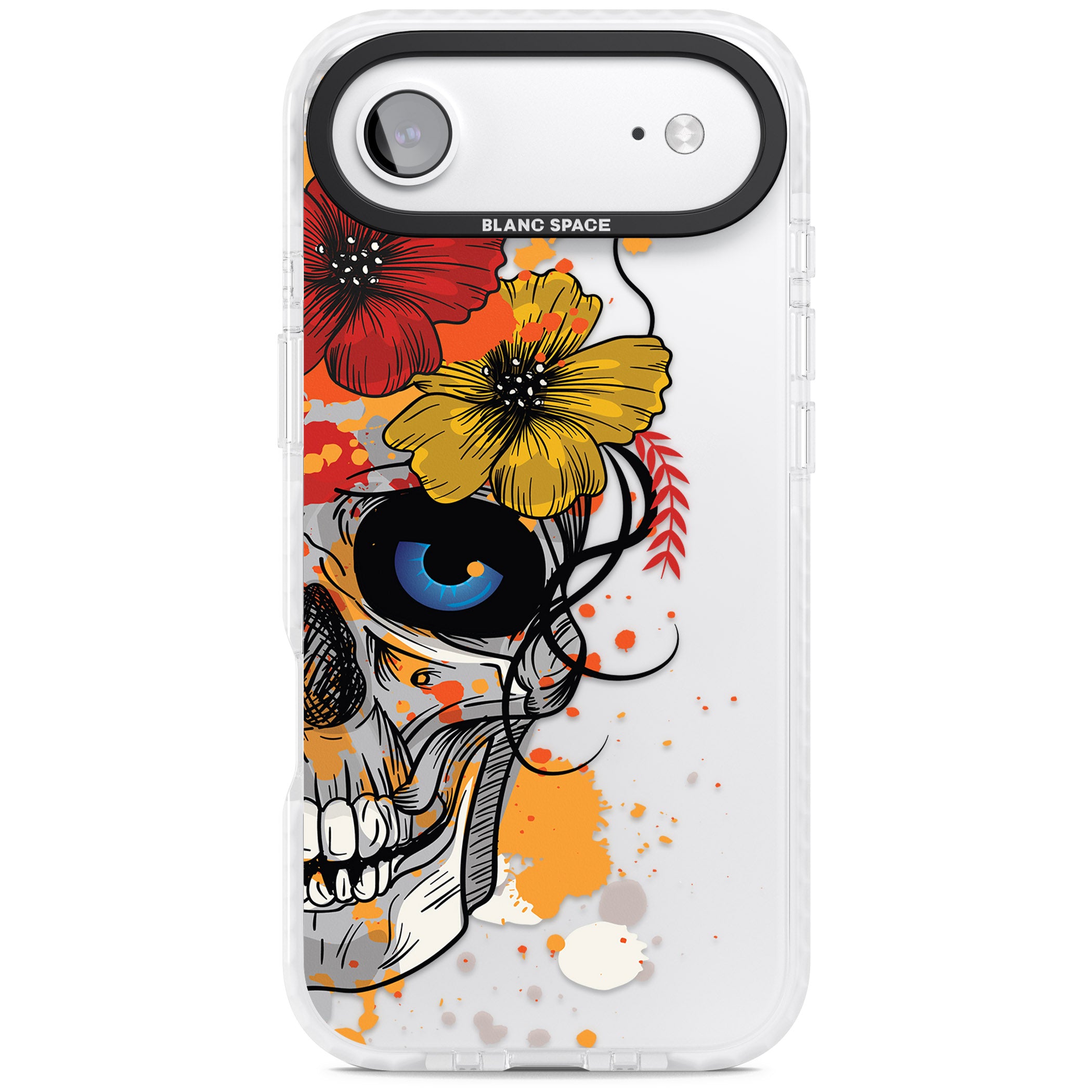 Sugar Skull Flowers iPhone 17 Air Impact Clear Phone Case