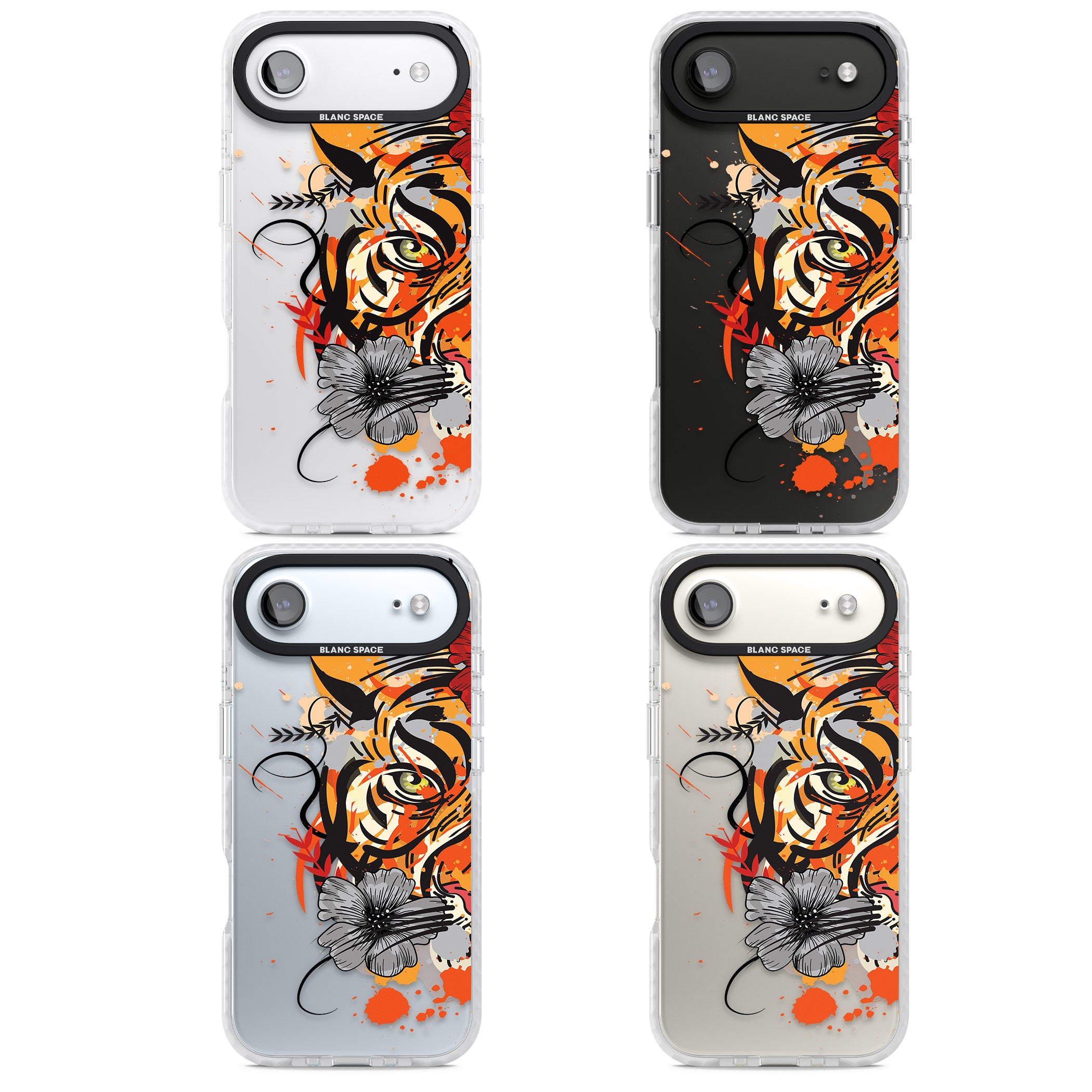 Sugar Skull Tiger iPhone 17 Air Impact Clear Phone Case APT Impact Protection
