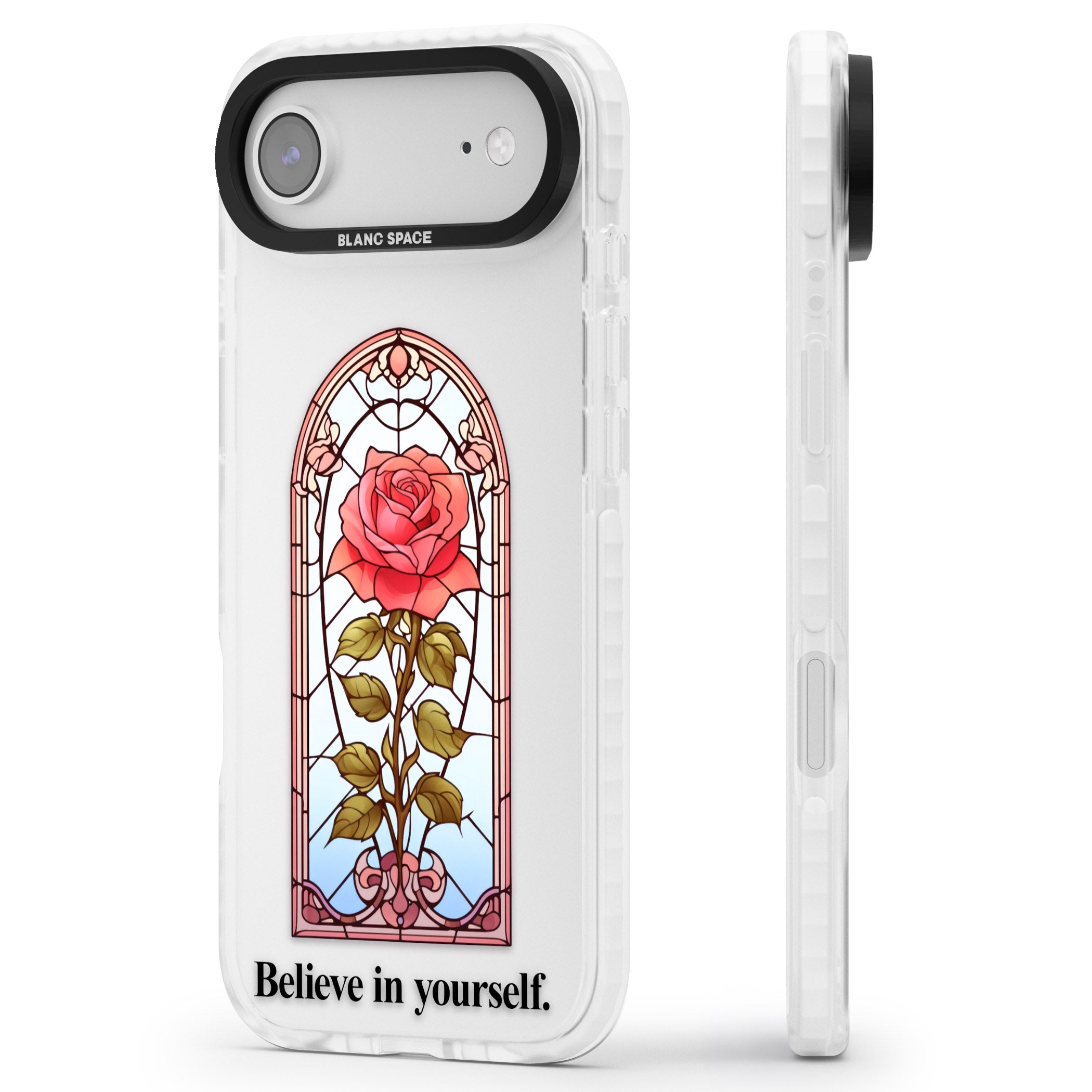 Believe In Yourself iPhone 17 Air Impact Clear Phone Case Side Profile