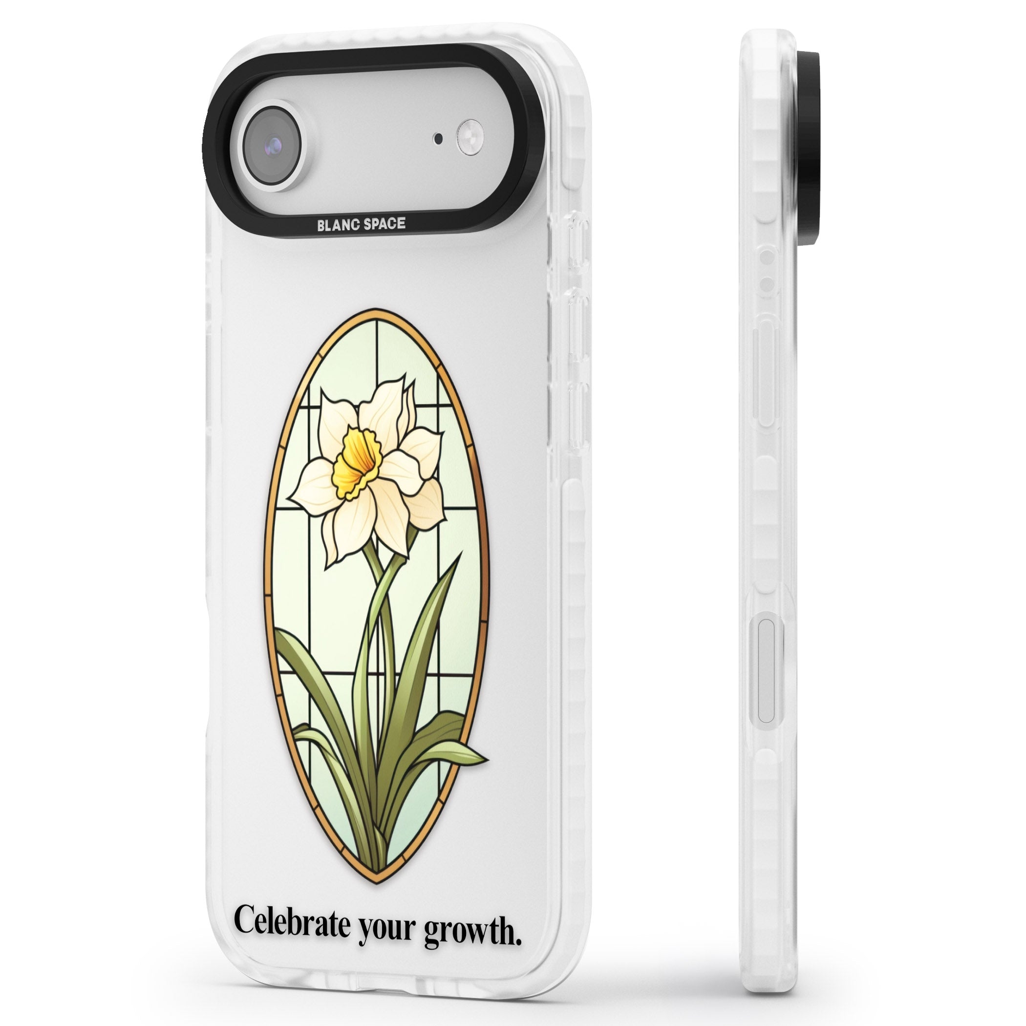 Celebrate Your Growth iPhone 17 Air Impact Clear Phone Case Side Profile