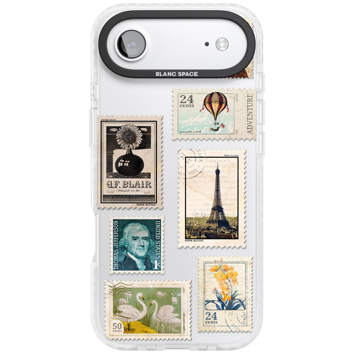 Vintage Stamps iPhone Air Impact Clear Phone Case front