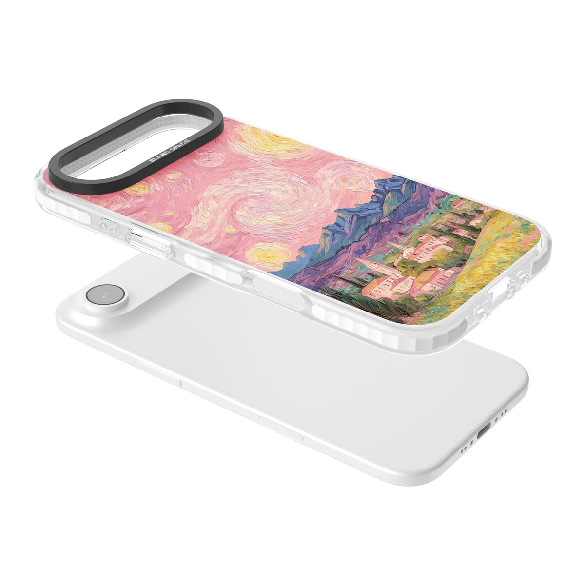 The Starry Sunset iPhone Air Impact Clear Phone Case angled