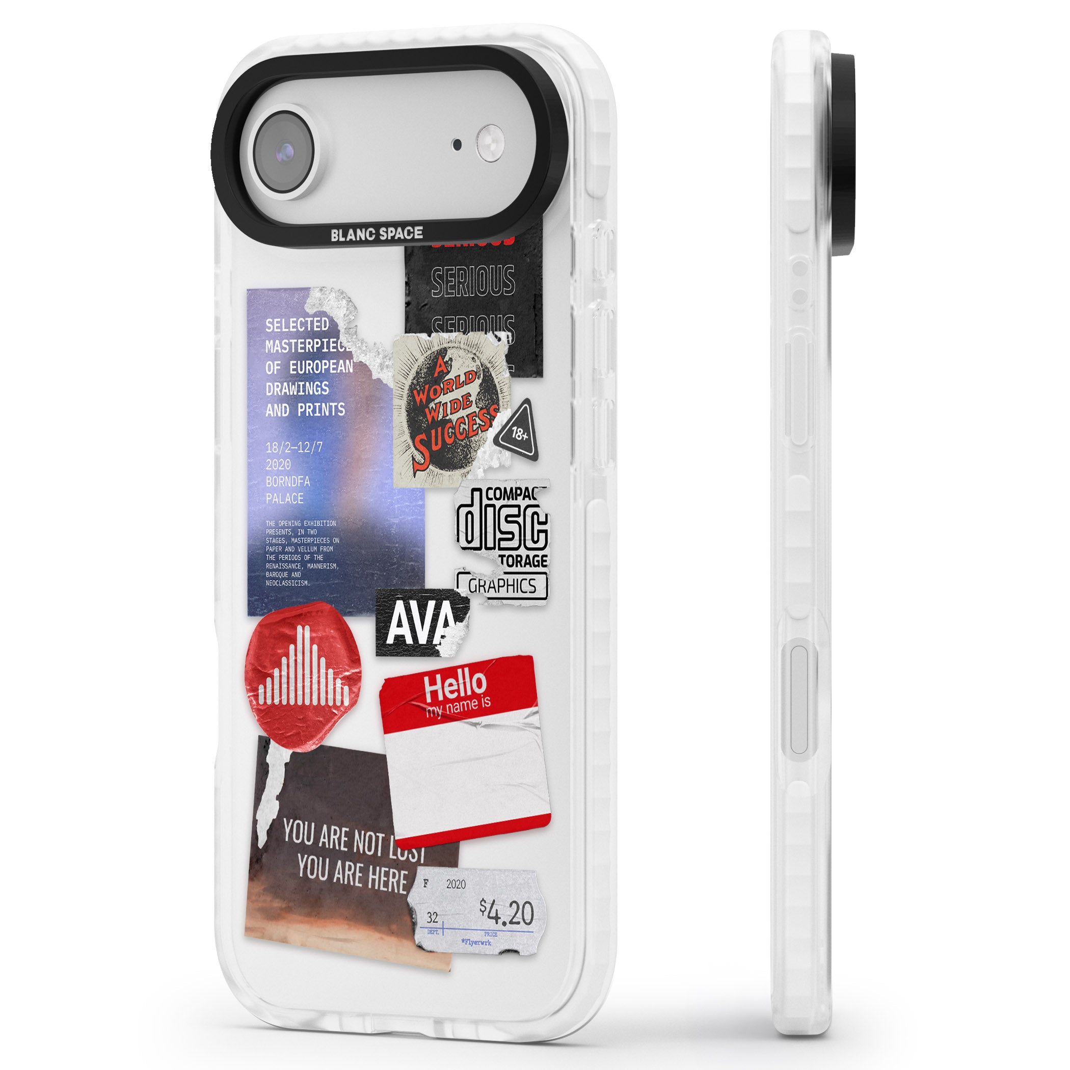 Red & Black Sticker Mix iPhone 17 Air Impact Clear Phone Case Side Profile
