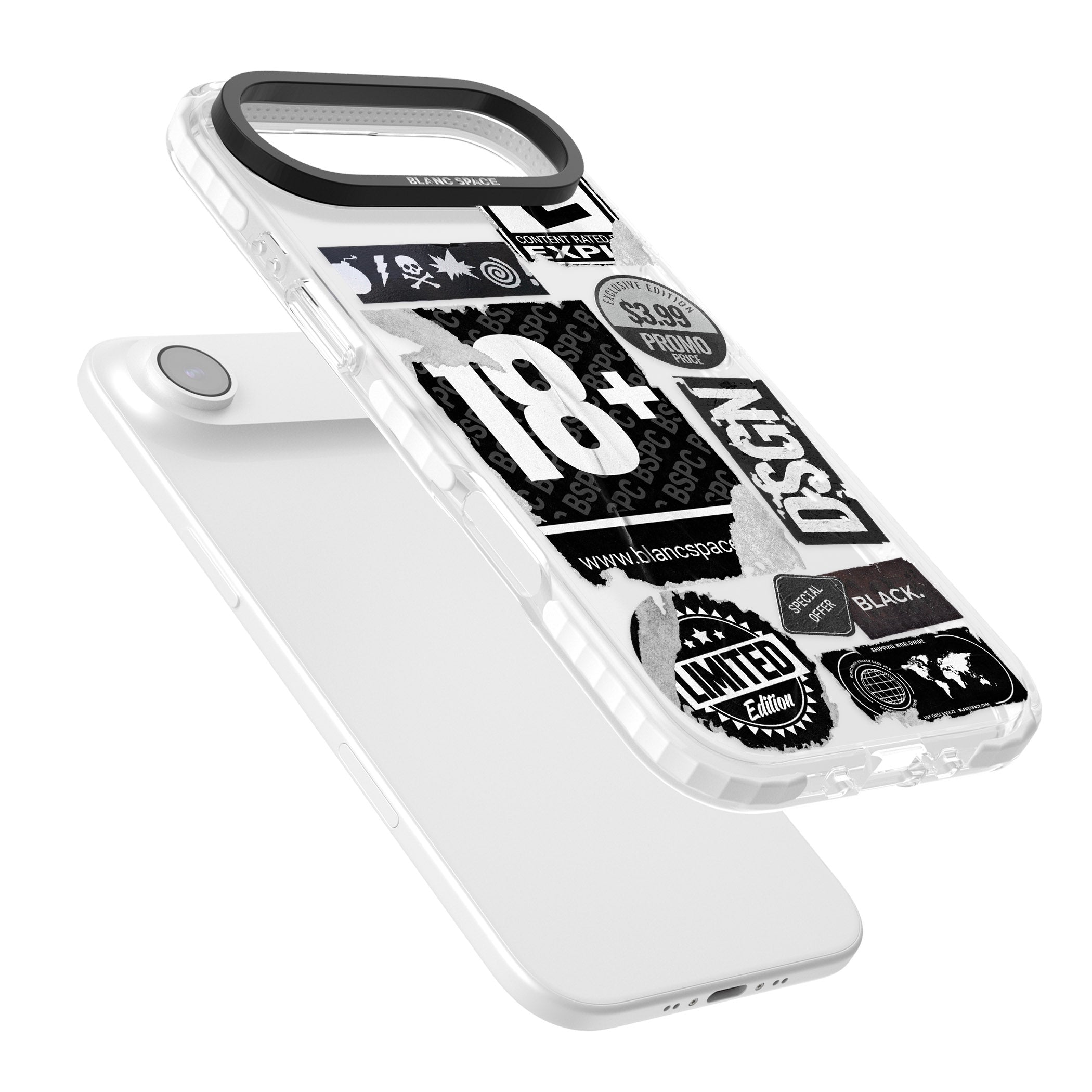 Black Sticker Mix iPhone 17 Air Impact Clear Phone Case Colours
