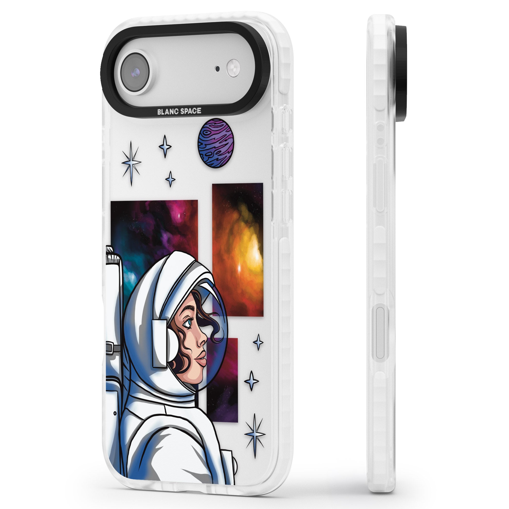 Cosmic Ambition iPhone 17 Air Impact Clear Phone Case Side Profile